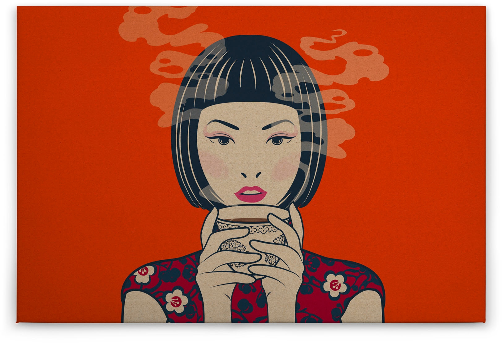Bricoflor Pop Art Leinwand Bild Mit Manga Motiv Japan Wandbild In Orange Fü günstig online kaufen