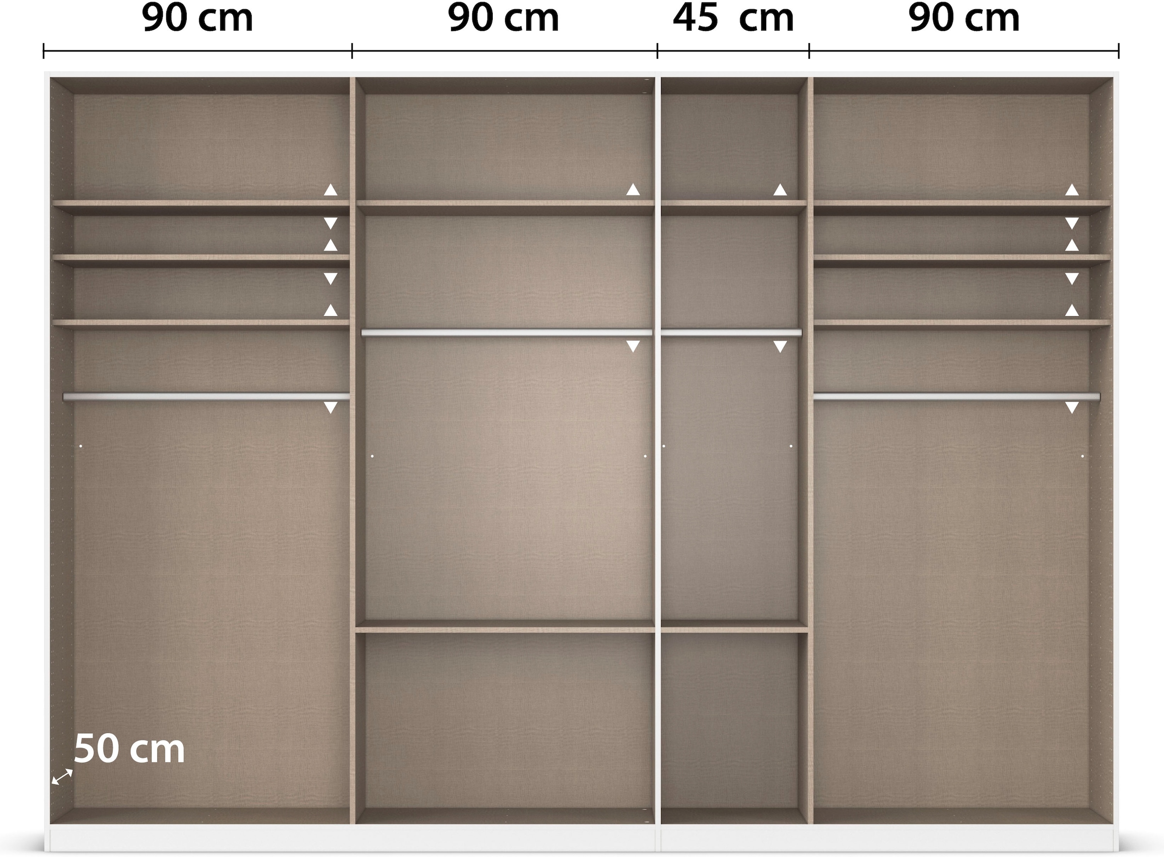 rauch Drehtürenschrank »Kleiderschrank Schrank Garderobe AGORDO mit Dekor- oder Hochglanzfront«, (in zwei Griff-Farben mit Dekor- oder Hochglanzfront), mit Außenschubkästen, in 6 Breiten und 2 Höhen MADE IN GERMANY