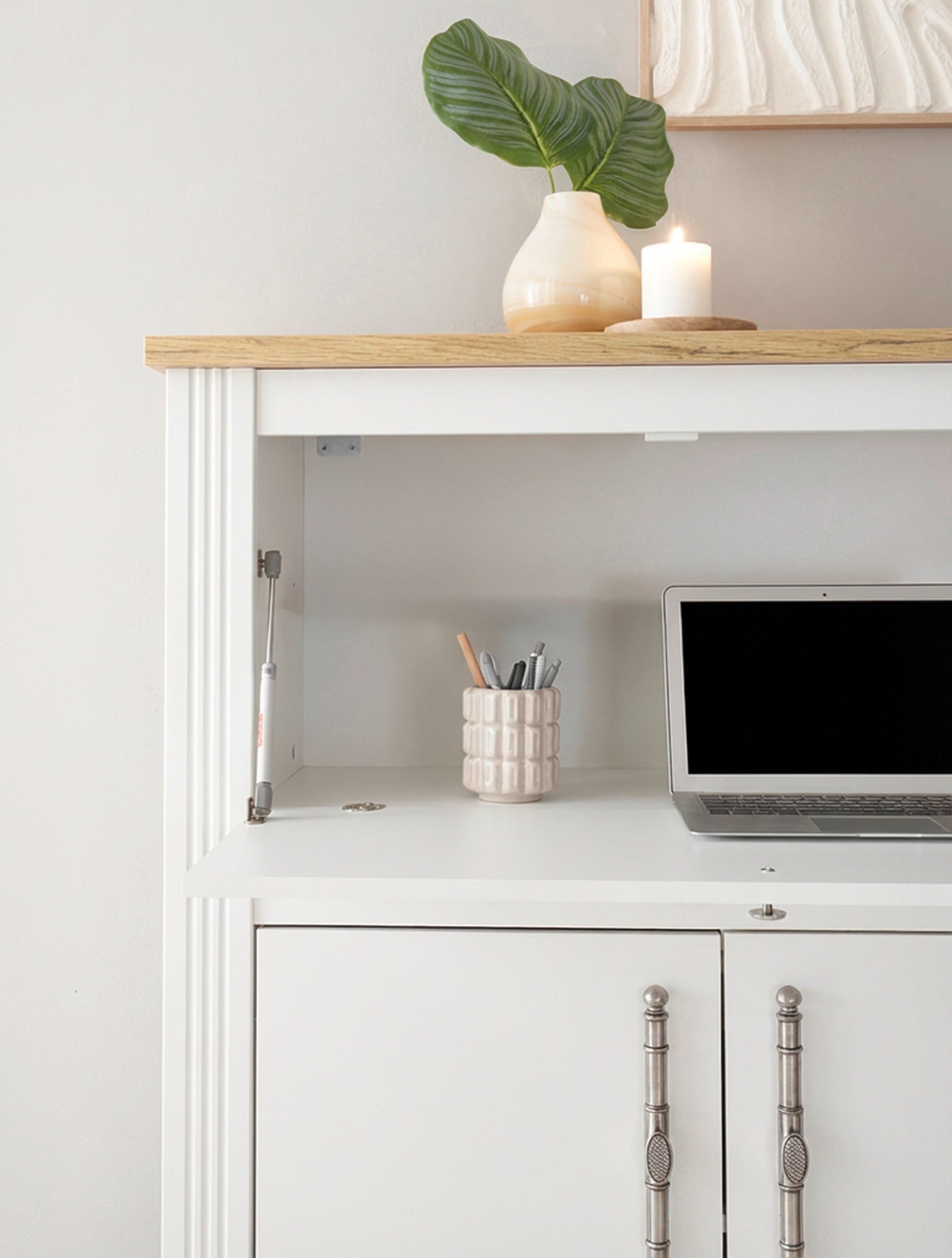 OTTO home Sekretär »Westminster, PC-Schrank mit klappbarer Tischplatte, Schreibtisch« Home-Office-Schreibtisch, Monitor-/Laptopfach, mit Kabelkanal
