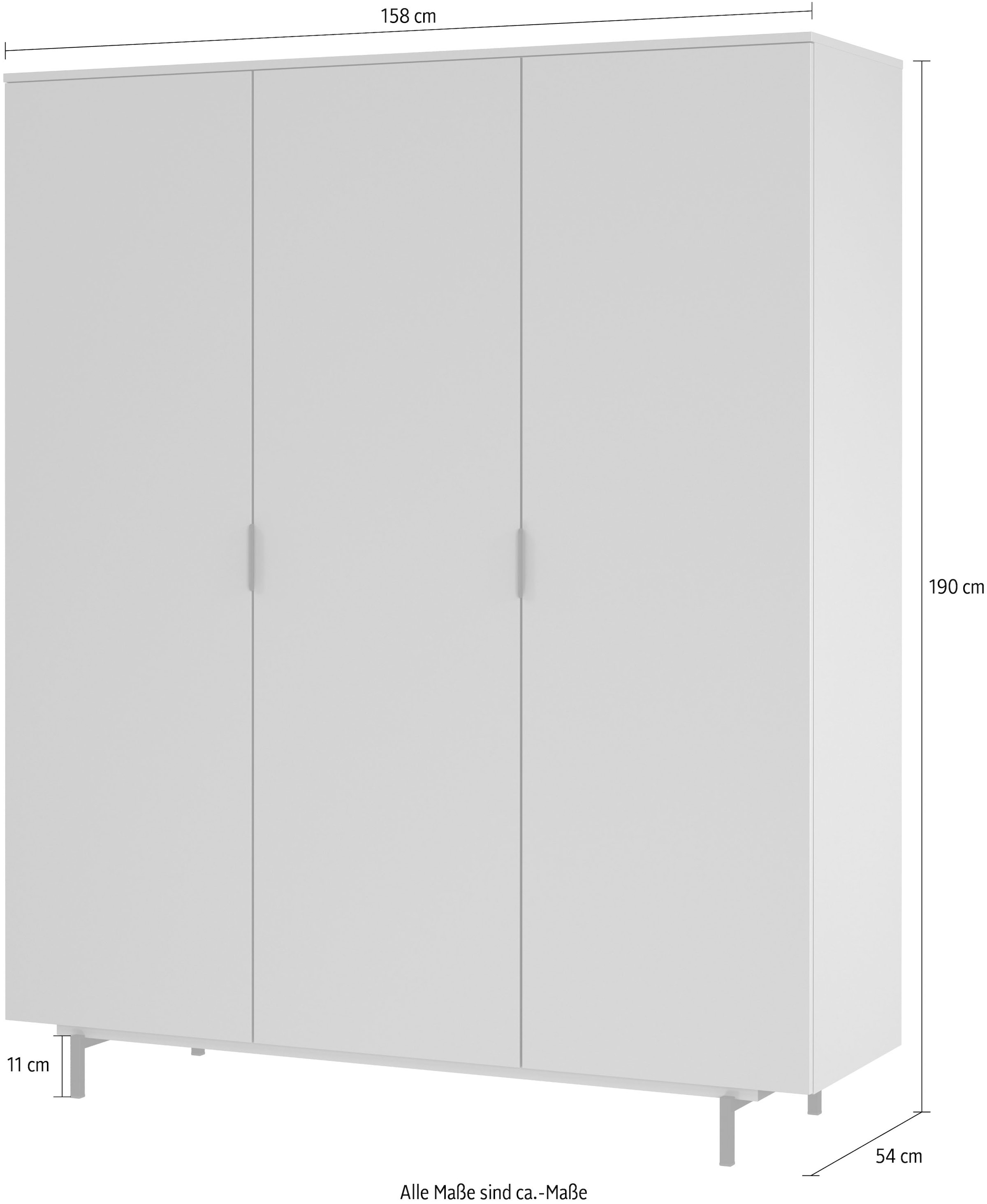 GERMANIA Kinderkleiderschrank »Tomino«, (1 St.), modernes Design, gedämpfte Türen, B/H/T 158/190/54 cm, 7 Einlegeböden