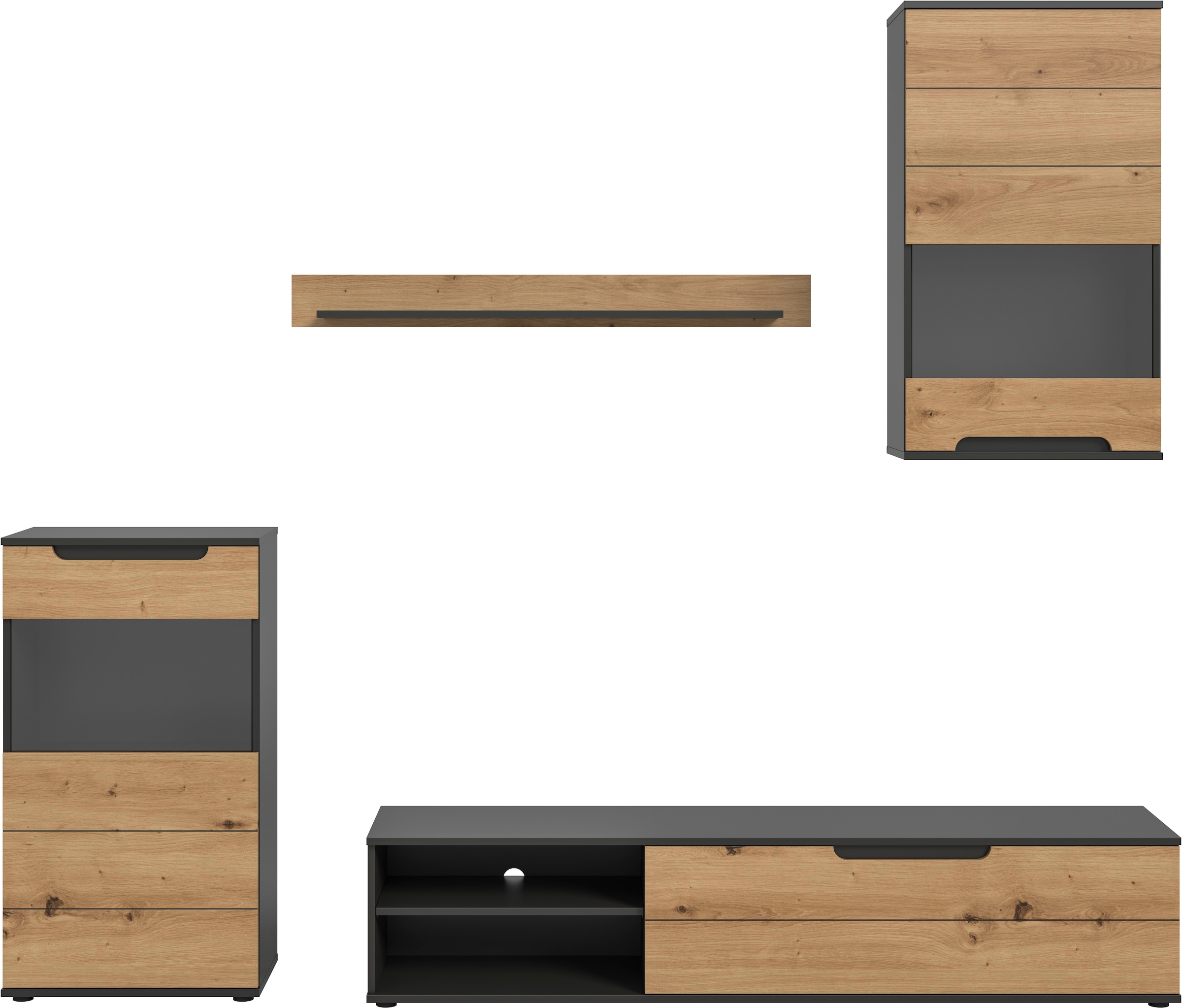 INOSIGN Wohnwand »SKEPP, 4-teilig, best. aus: 2x Vitrine, 1x Lowboad & 1x W günstig online kaufen