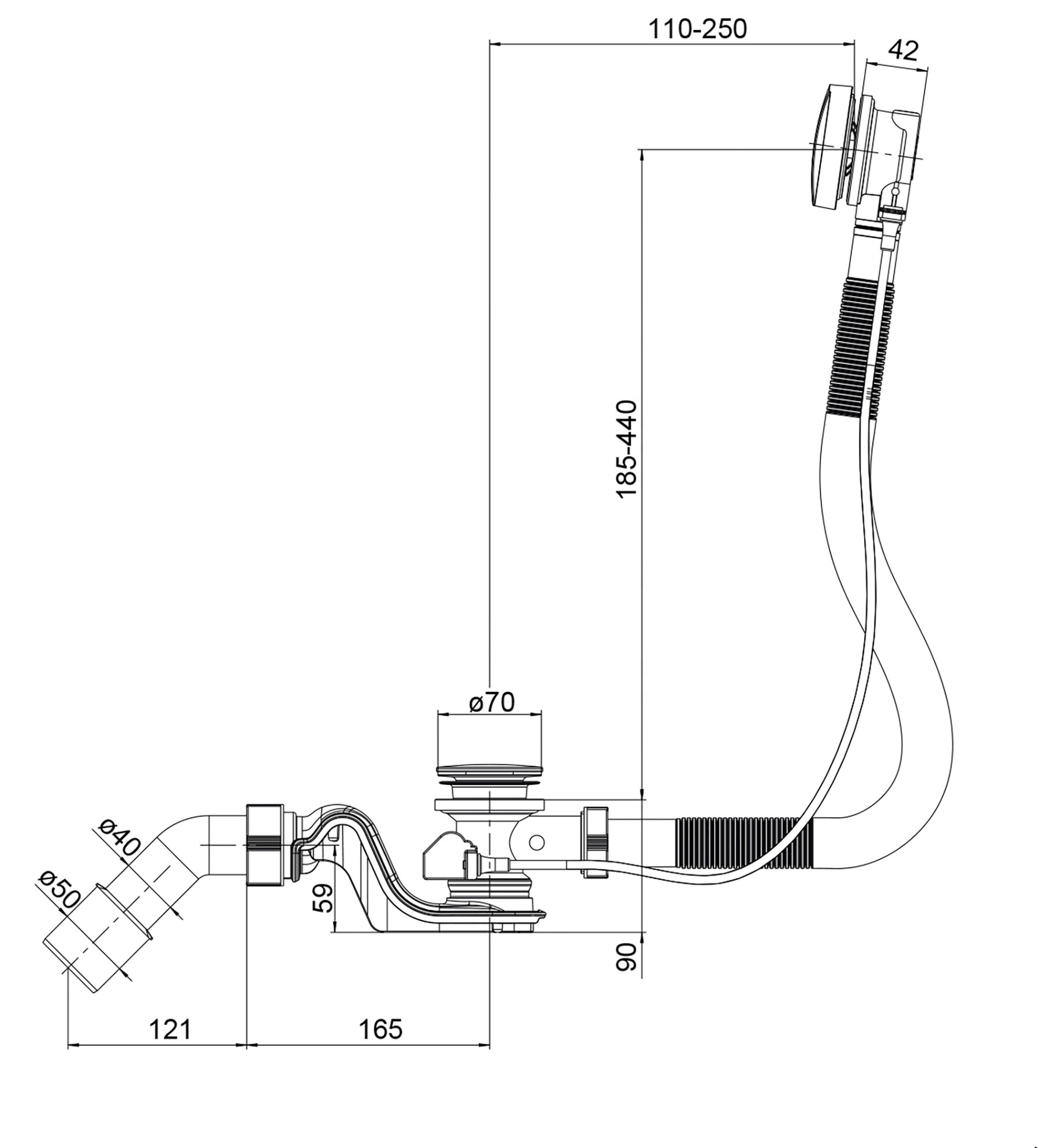 OTTOFOND Badewanne »Set Körpferformbadewanne«, (3 tlg.), 1400/700 mm, Körperformbadewanne