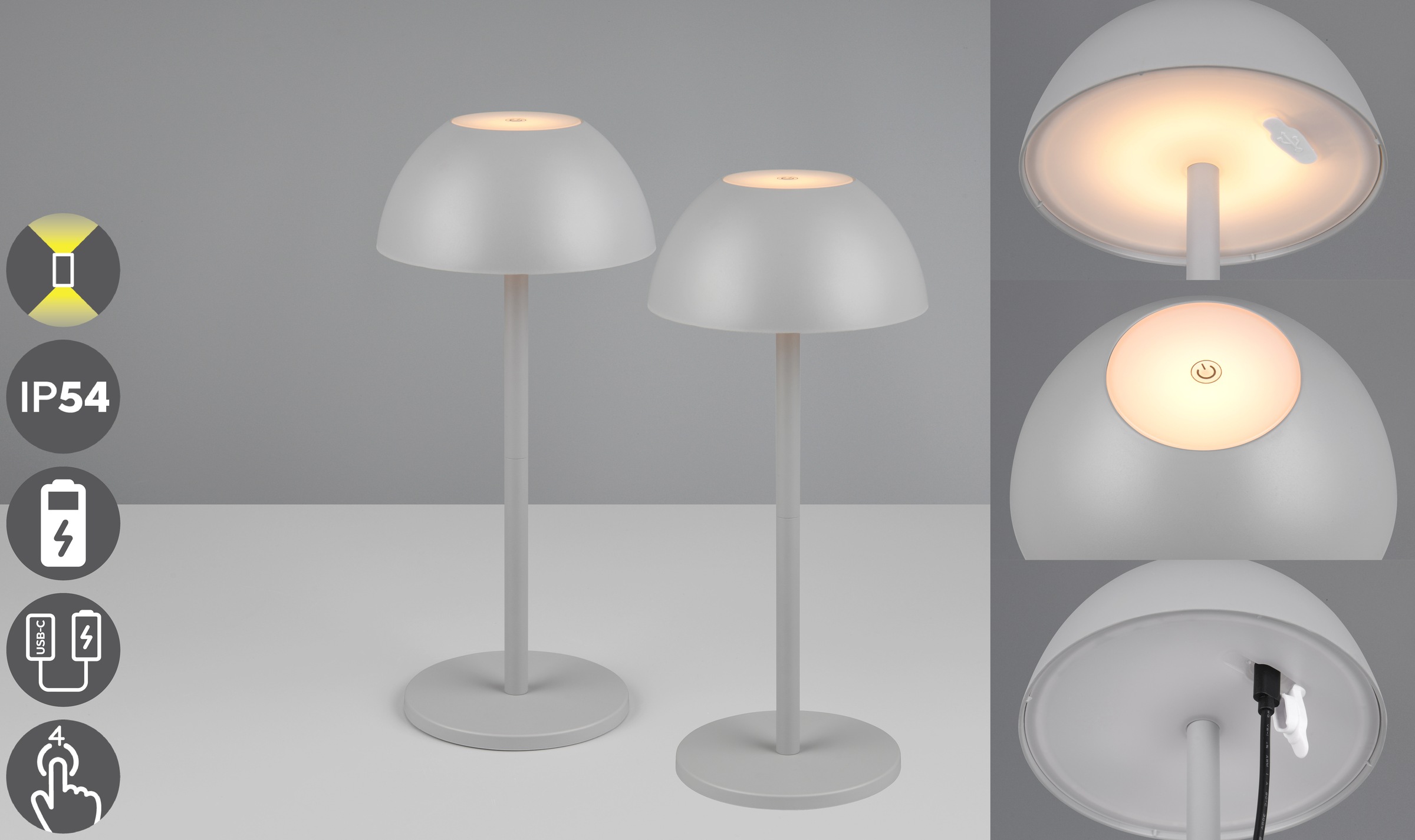 my home LED Außen-Tischleuchte »Abbey Tischleuchte 2er-Set«, 1 flammig, Leu günstig online kaufen