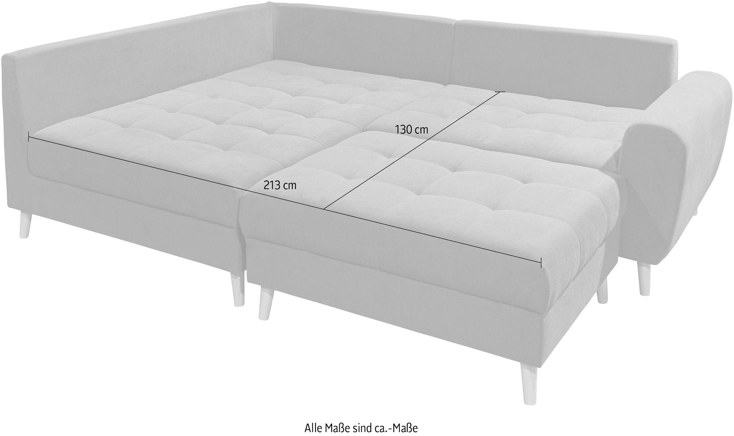 ED EXCITING DESIGN Ecksofa »Alice L-Form«, (Set), mit Hocker & 3 Zierkissen