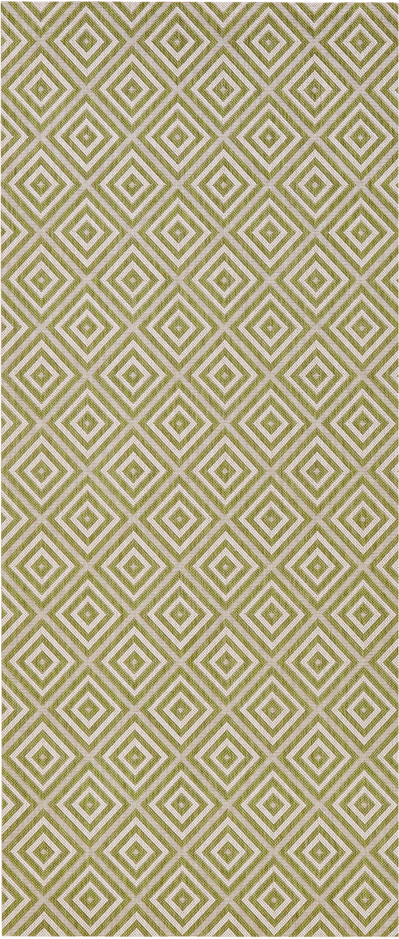 NORTHRUGS Läufer »Karo«, rechteckig, 8 mm Höhe, In- & Outdoor, Teppichläufer, Wetterfest, Raute, Balkon, Garten, Flur