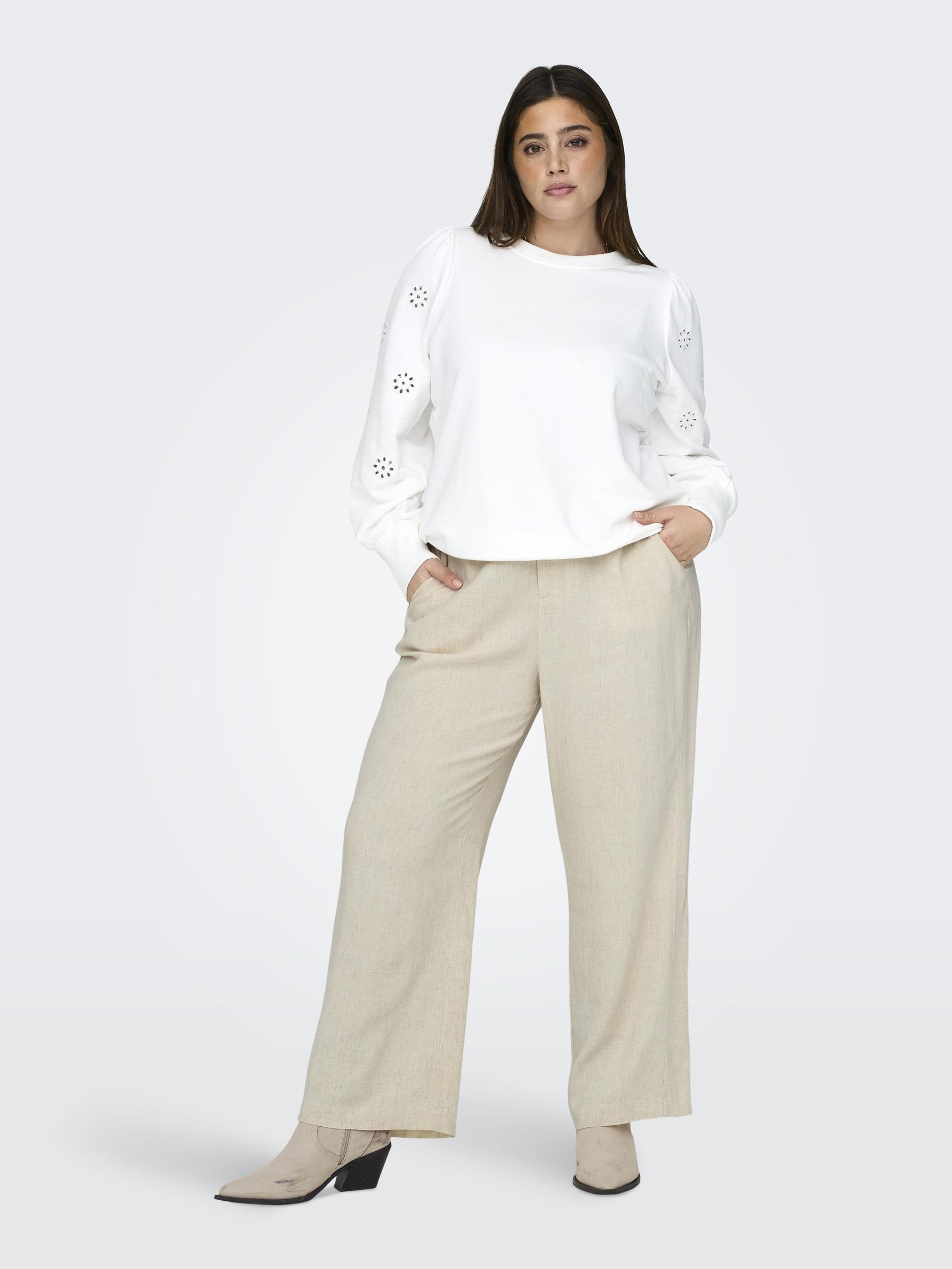ONLY CARMAKOMA Anzughose »CARAGNES MW LINEN BL MEL PANT TLR«