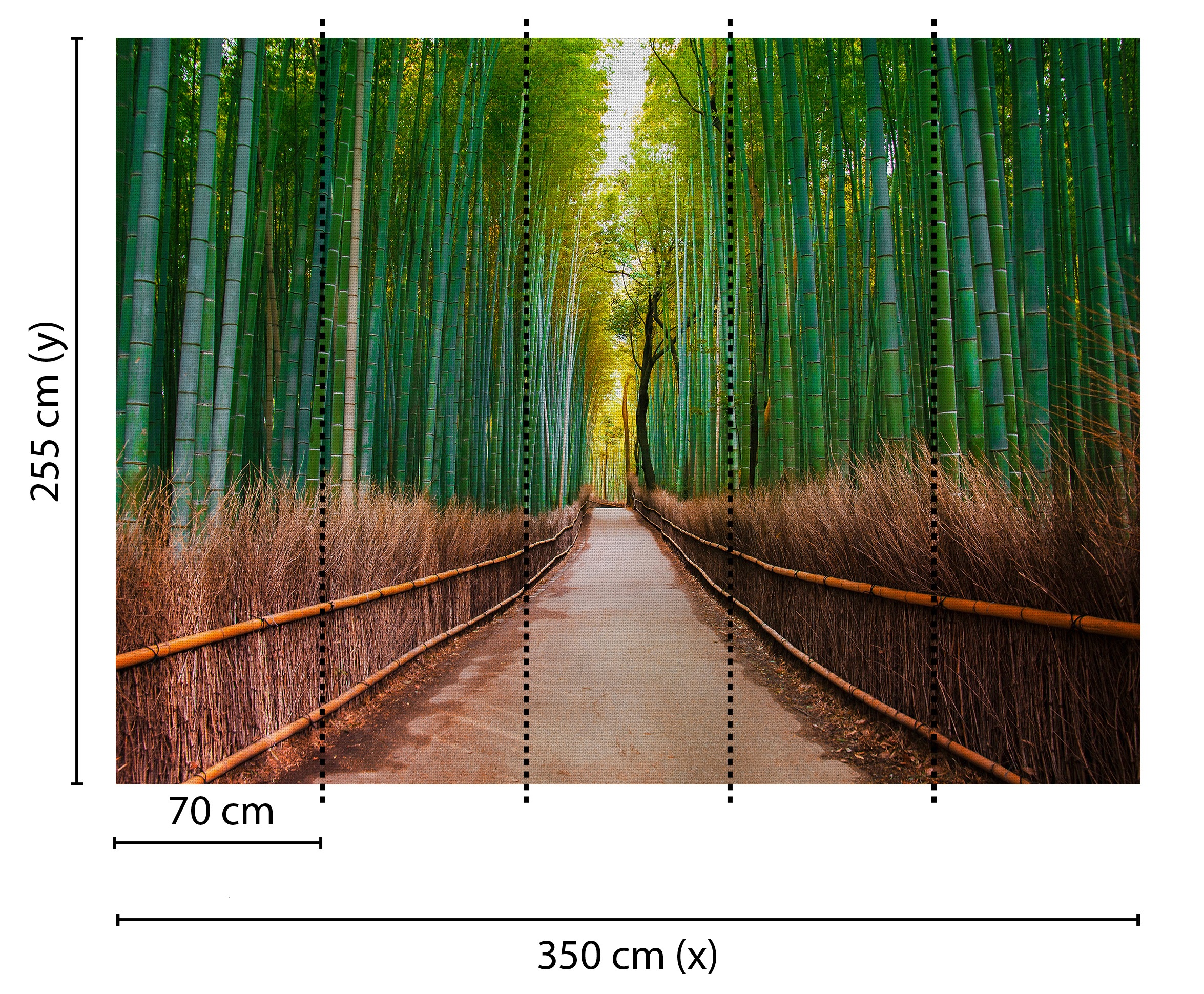living walls Fototapete »Designwalls Bambus Walk«, Vlies, Wand, Schräge, Decke