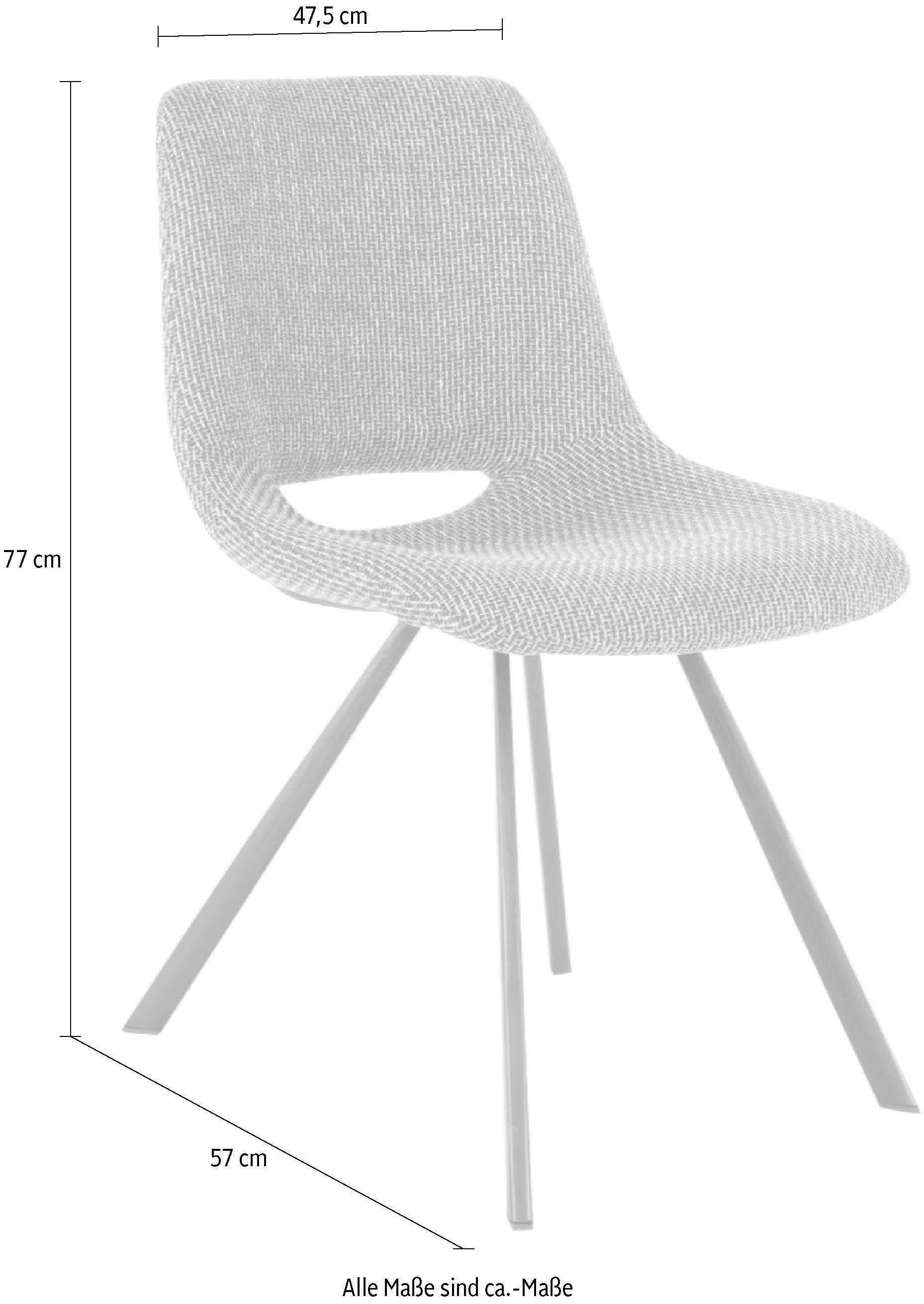 Kayoom Stuhl »Josephine 325 2er-Set, zeitloses Design, mit geometrischer Aussparung«, (Set), 2 St., pflegeleicht, schlicht, weiche Polsterung für angenehmes Sitzgefühl