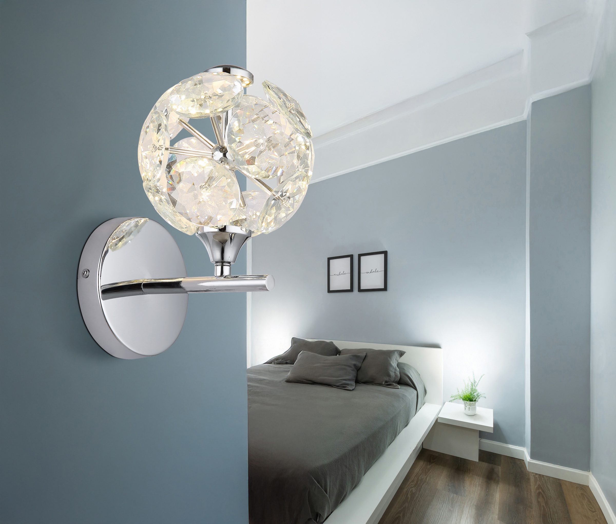 GLOBO LIGHTING Wandleuchte »VIRINA« LED-Modul 1 Stk. Warmweiß Wandlampe Wand Wohnzimmer Flur Wandbeleuchtung
