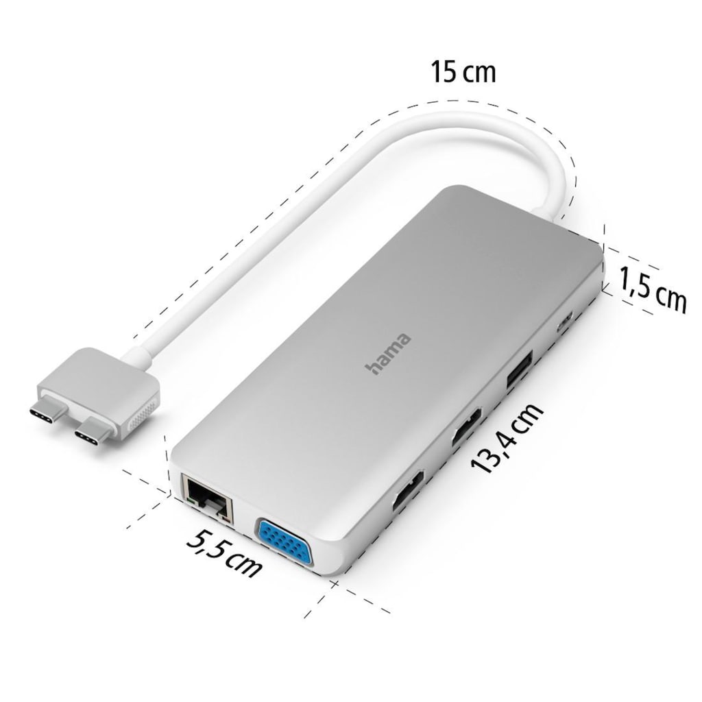 Hama Laptop-Dockingstation »USB-C Multiport Apple MacBook Air und Apple MacBook Air Pro, 12 Ports«