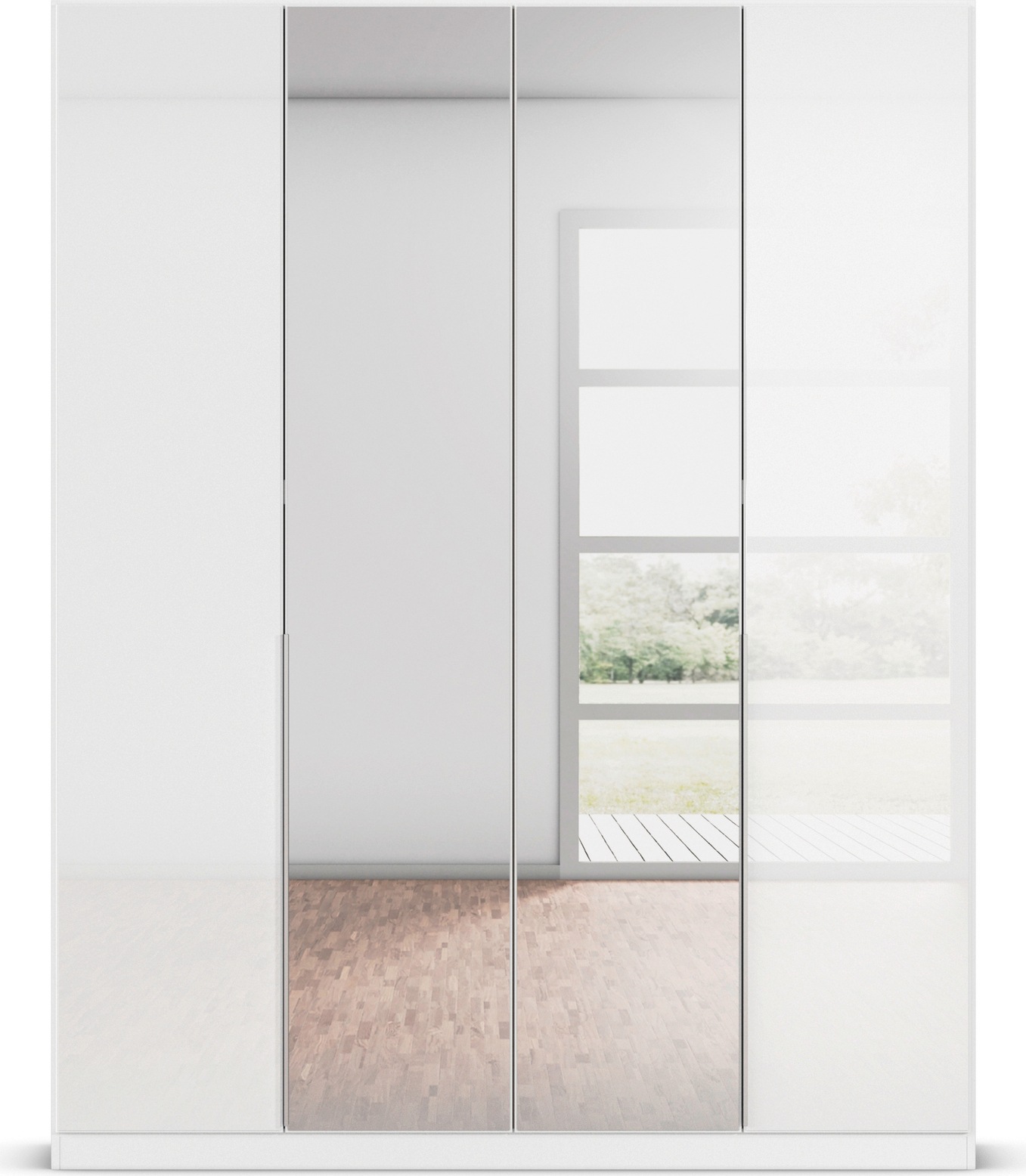 rauch Drehtürenschrank »Kleiderschrank Kleiderschränke Schrank Garderobe AGORDO mit Glasfront«, (in zwei Griff-Farben), durchdachte Innenausstattung, in 6 Breiten und 2 Höhen MADE IN GERMANY