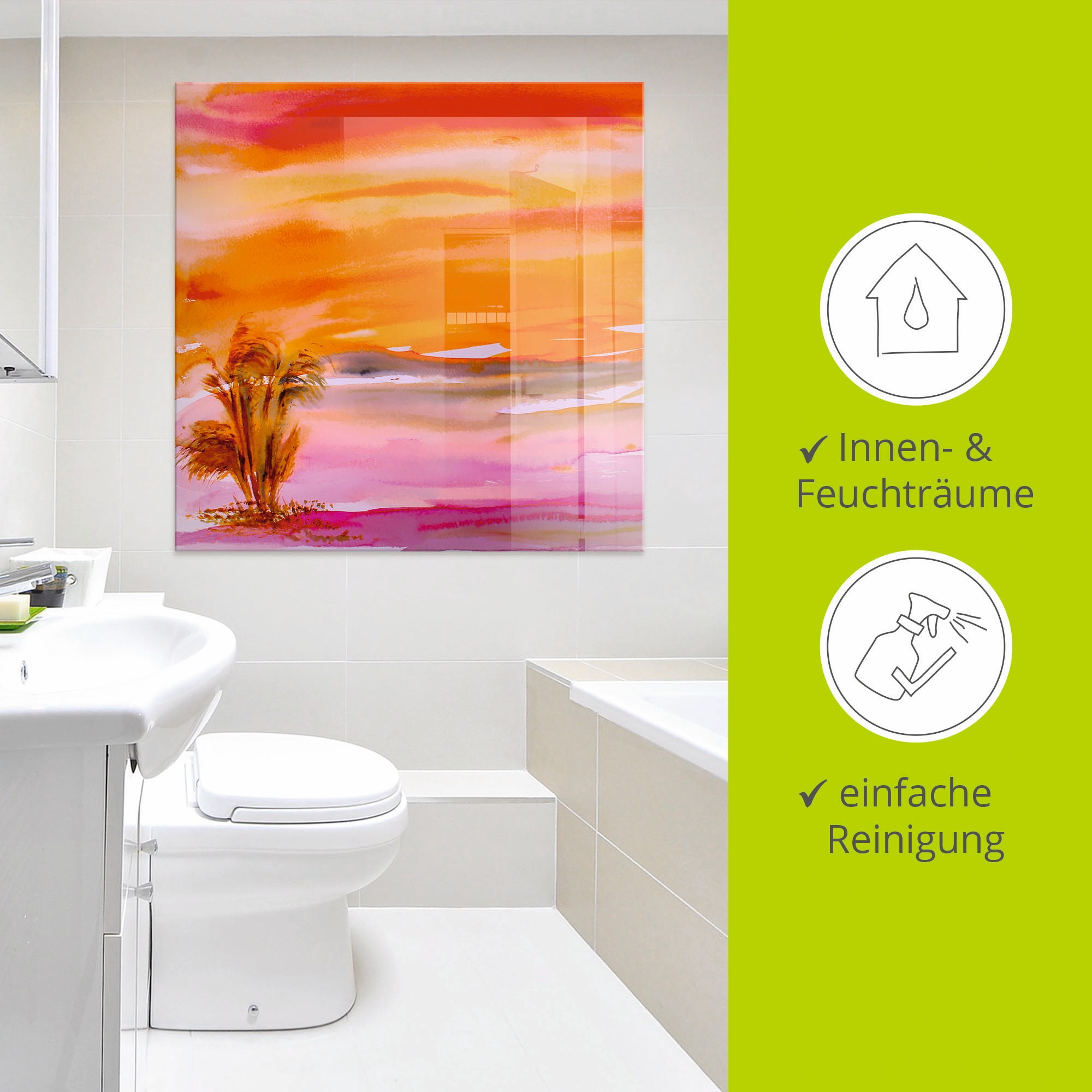 Artland Glasbild »Abendsonne«, Sonnenaufgang & -untergang, (1 St.), in verschiedenen Größen