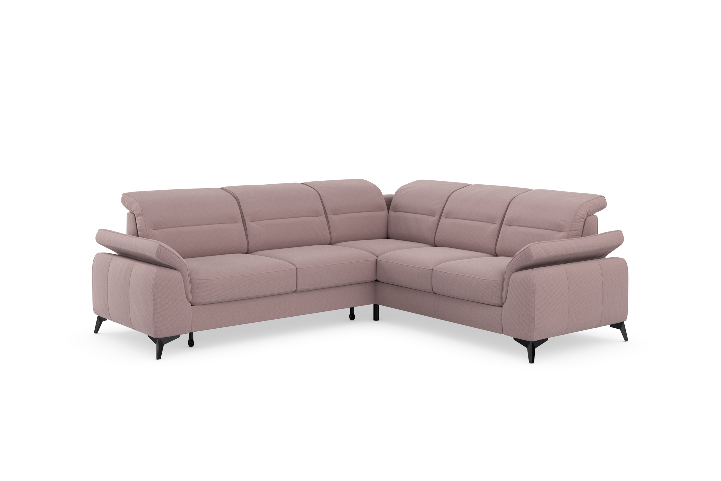 sit&more Ecksofa »Sinatra L-Form«, optinal mit Kopfteilverstellung und Armteilfunktion, Metallfüße
