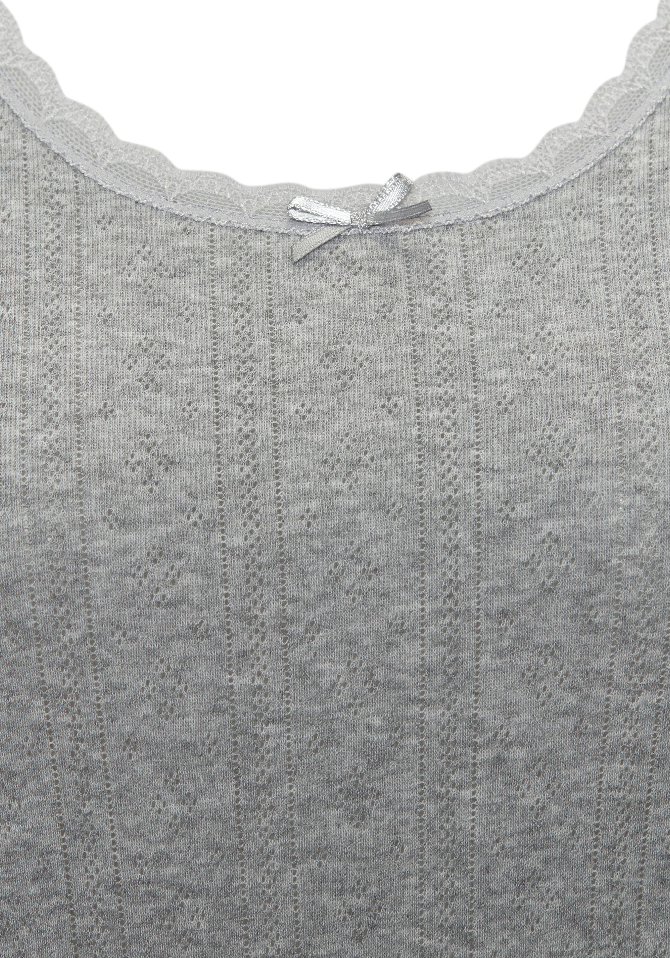 Vivance T-Shirt 2er-Pack,  aus feiner Pointelle-Ware mit Spitze, reine Baumwolle