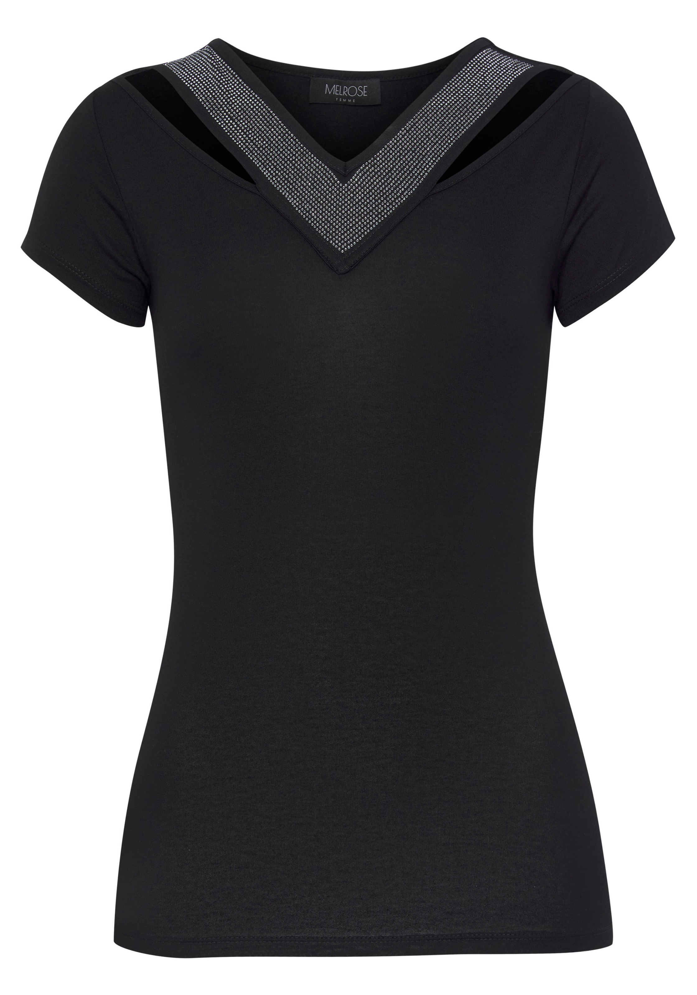 Melrose V-Shirt, mit Glitzersteinen online kaufen | Spitzenshirts