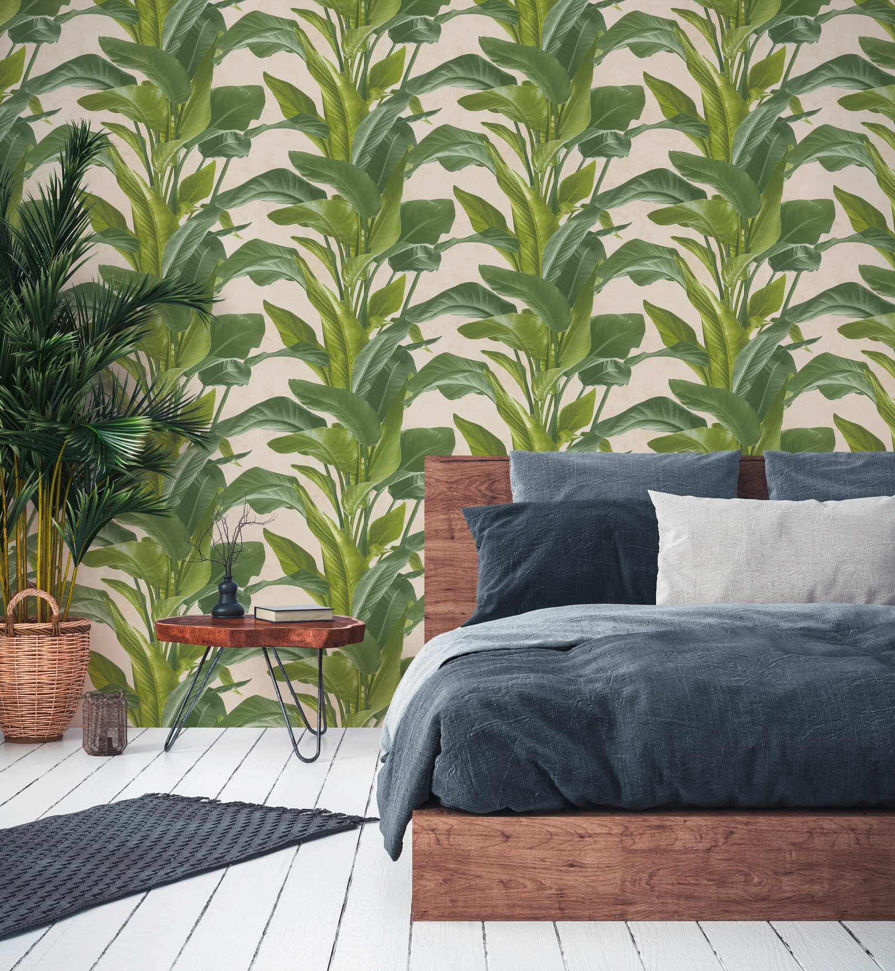 living walls Vliestapete »Metropolitan Stories, Antonio Barcelona« botanisch | geblümt | tropisch leicht strukturiert Tapete Blumen Tapeten Wohnzimmer Schlafzimmer Küche modern Design Büro