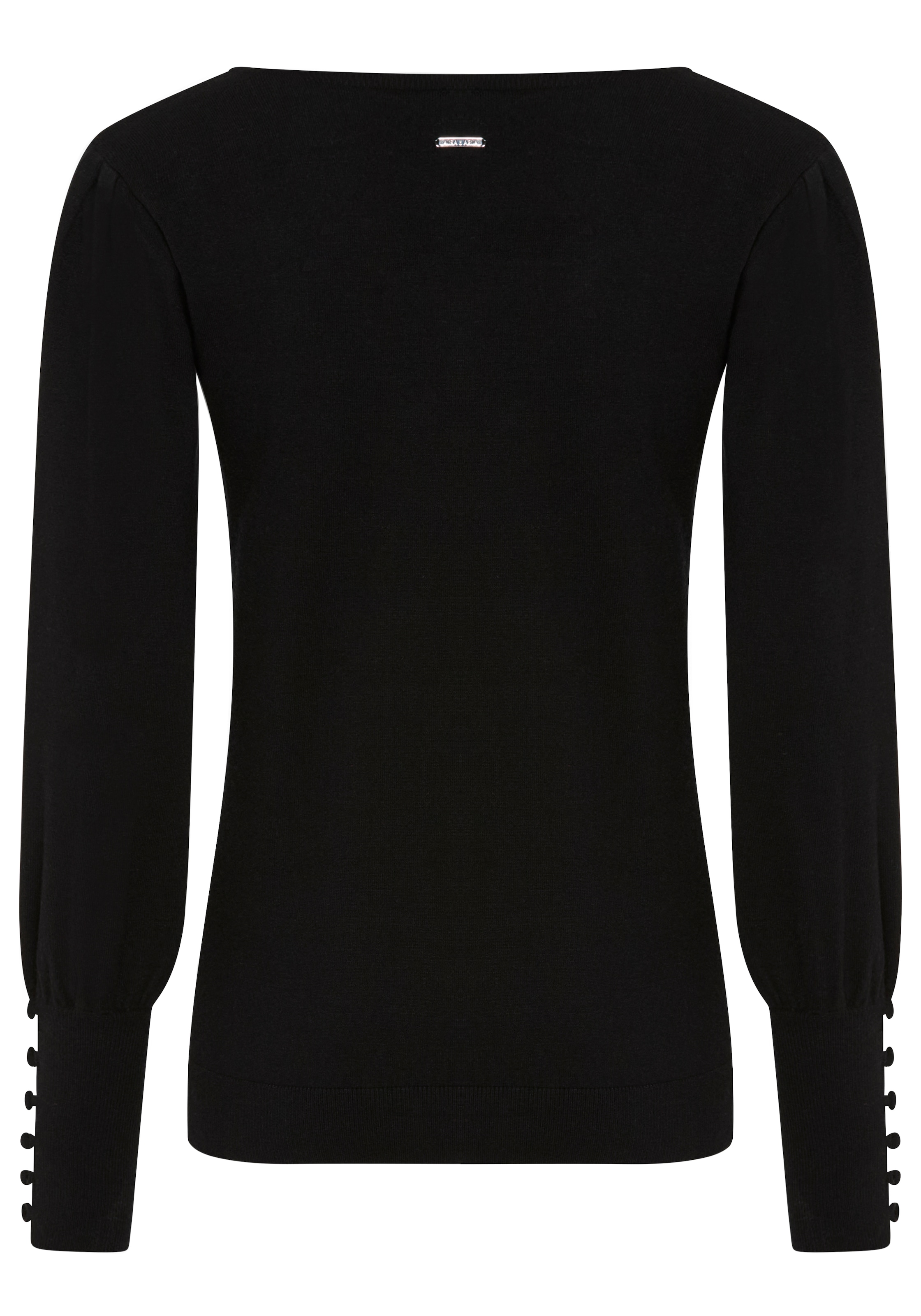 Laura Scott V-Ausschnitt-Pullover mit süßer Knopfleiste am Ärmel