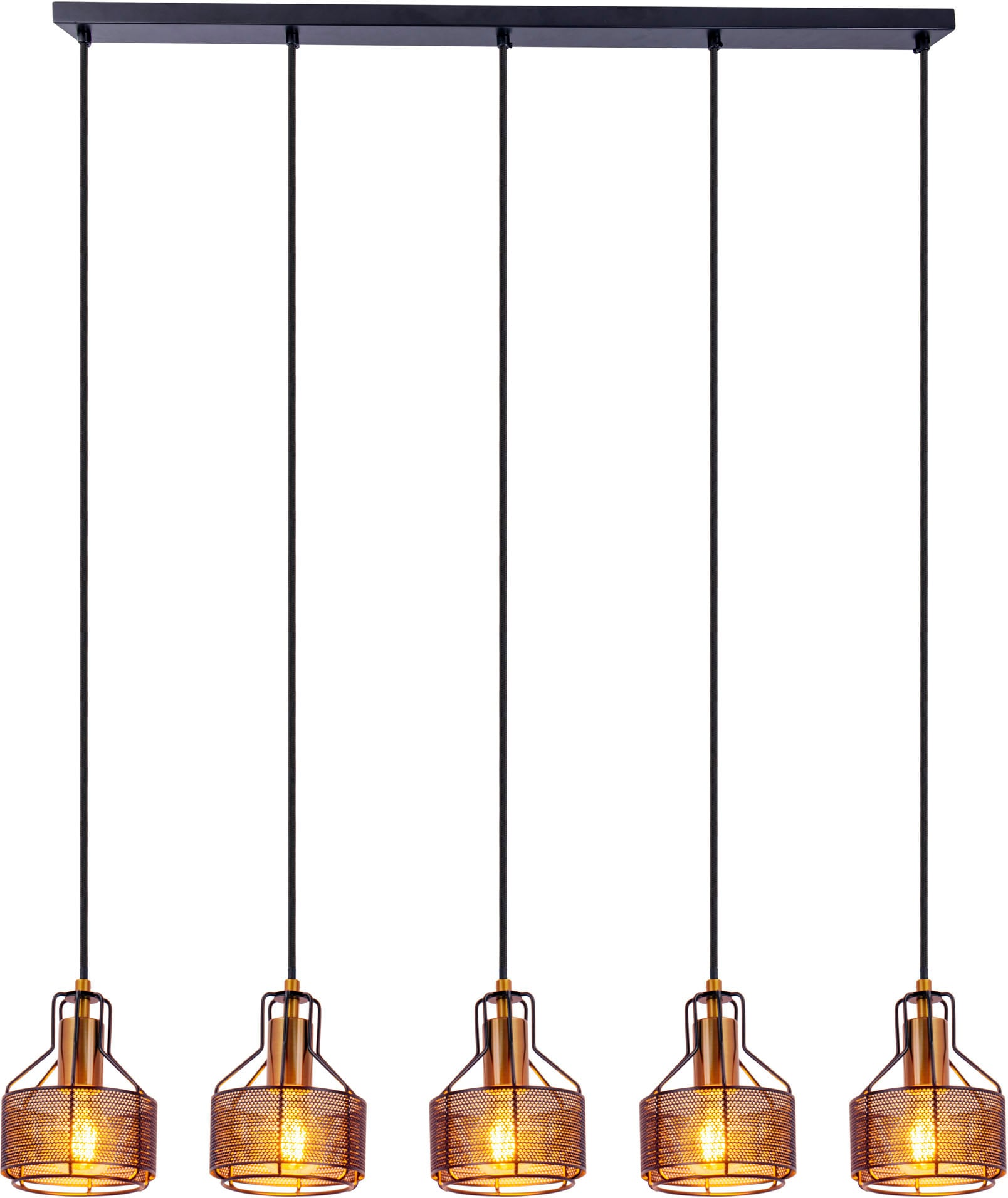 näve LED Pendelleuchte »FORO«, Leuchtmittel E27 | ohne Leuchtmittel, schwarz/golden