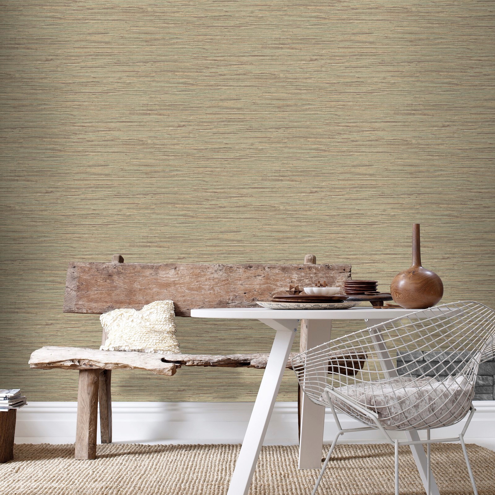 WOW Vliestapete »Grasspaper olive Braun«, FSC® zertifiziert, mit lebhaftem günstig online kaufen