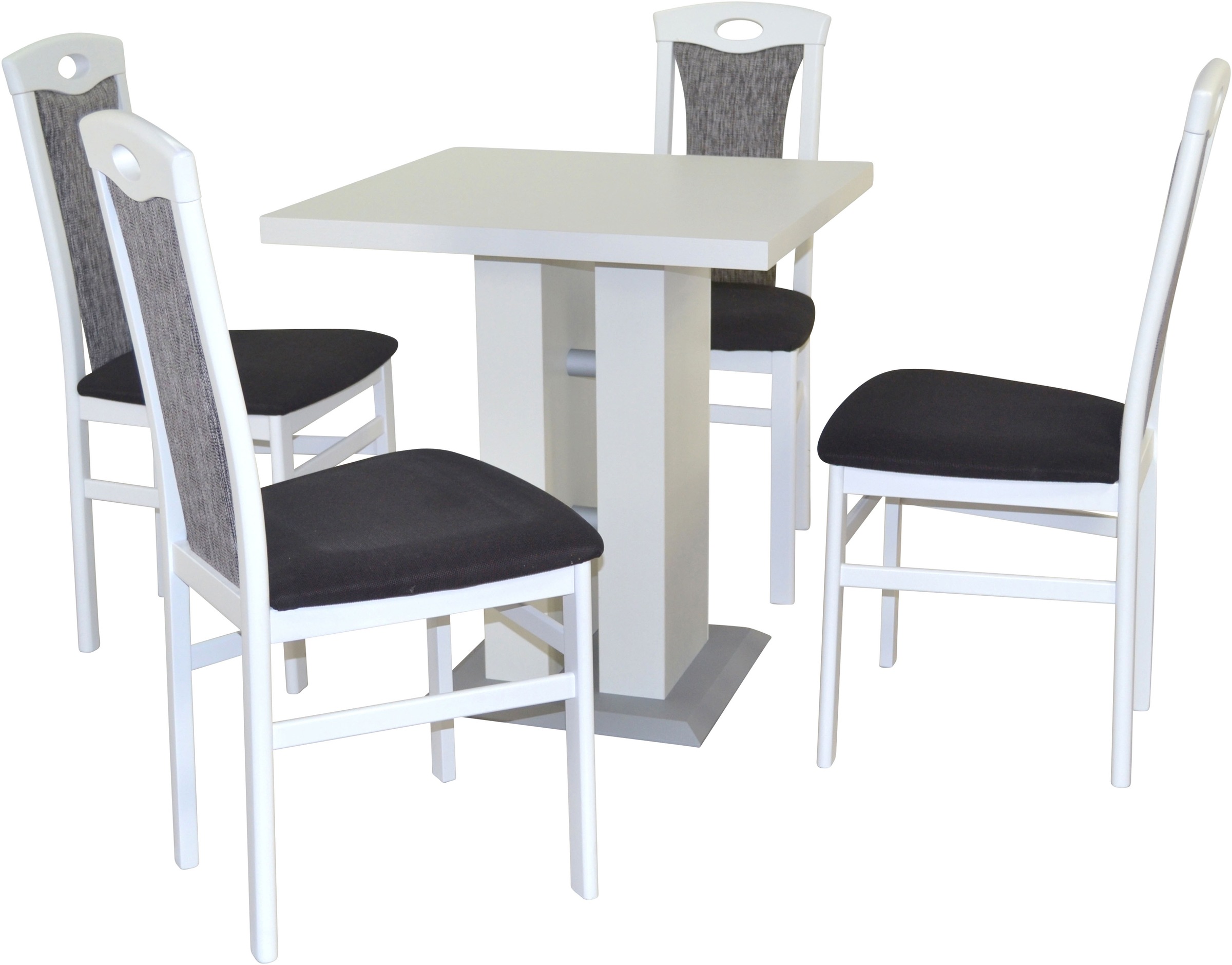 HOFMANN LIVING AND MORE Essgruppe »5tlg. Tischgruppe« Spar-Set, 5tlg. Tischgruppe, 5 Stk. tlg. Stühle montiert schwarz + schwarz + weiß