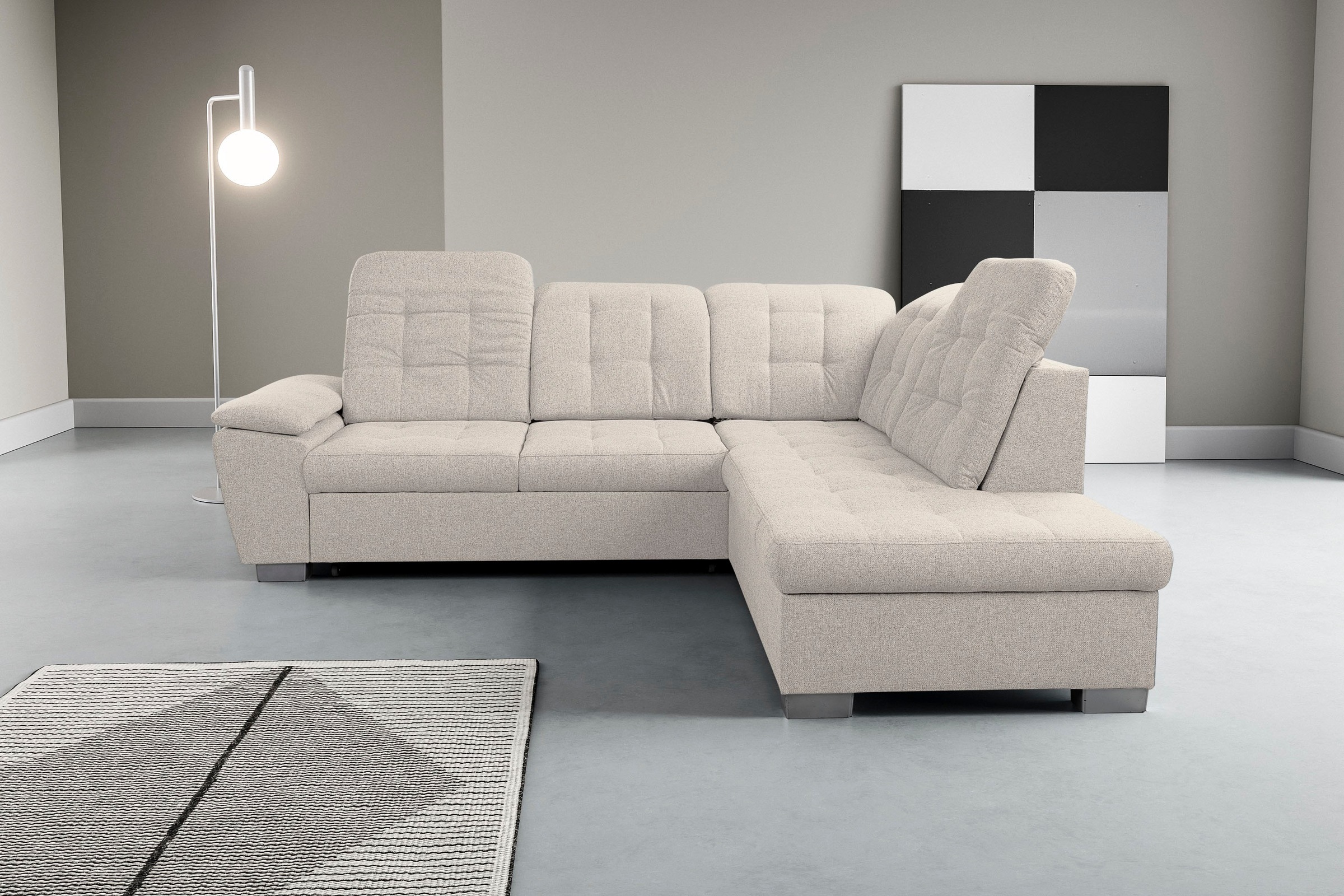 WERK2 Ecksofa »Bonny inkl. Kopfteilverstellung, Bettfunktion, Stauraum, L-F günstig online kaufen
