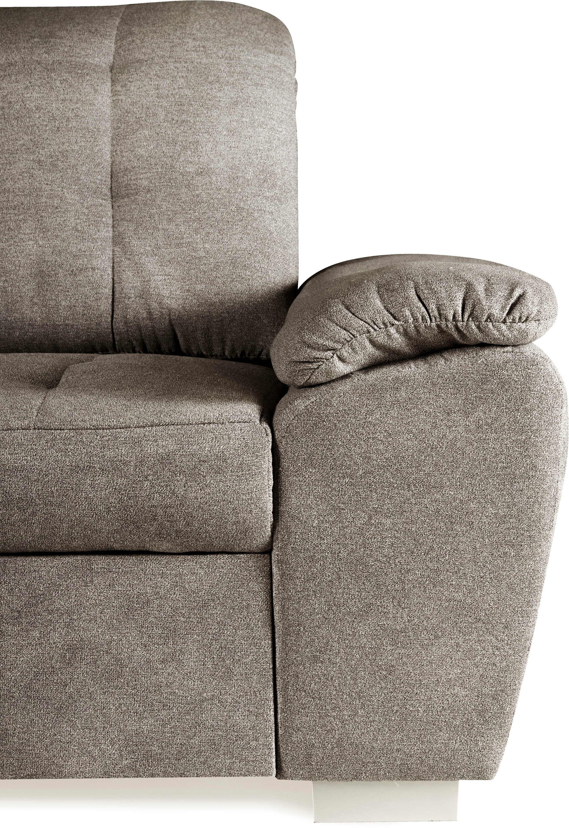 WERK2 Ecksofa »Brindisi, bequem und komfortabel, L-Form«, mit verstellbaren Kopfteilen, Bettfunktion & Bettkasten