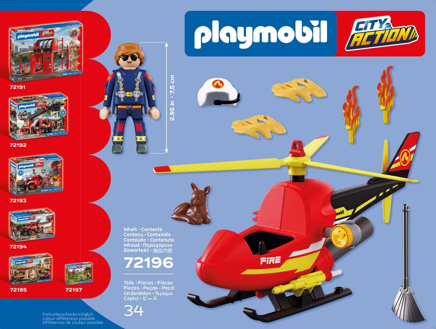 Playmobil® Konstruktions-Spielset »Feuerwehr-Helikopter (72196), City Action« Made in Europe