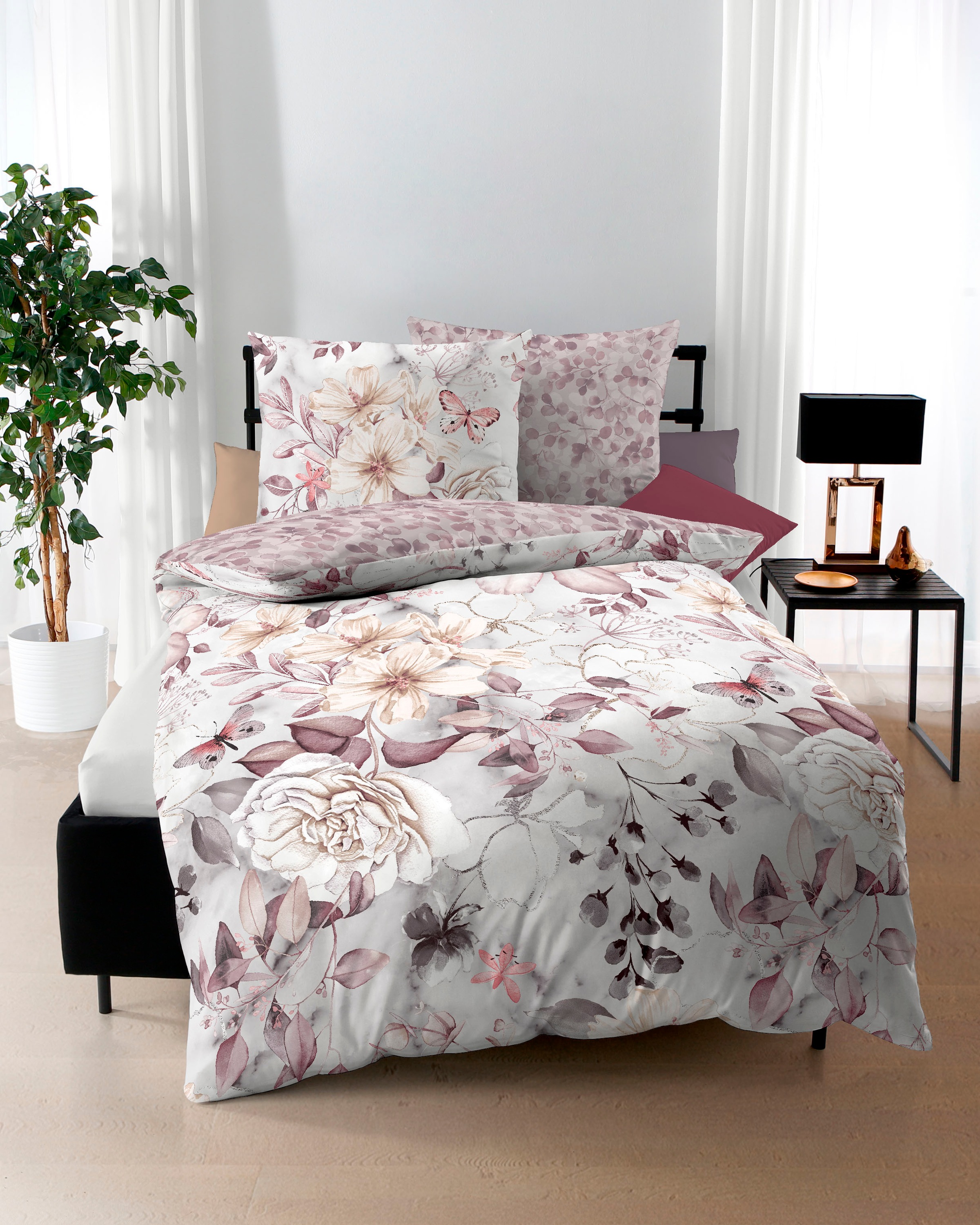 Kaeppel Wendebettwäsche »Green Garden« 2 Stk. tlg. Mit Blumenmuster günstig online kaufen