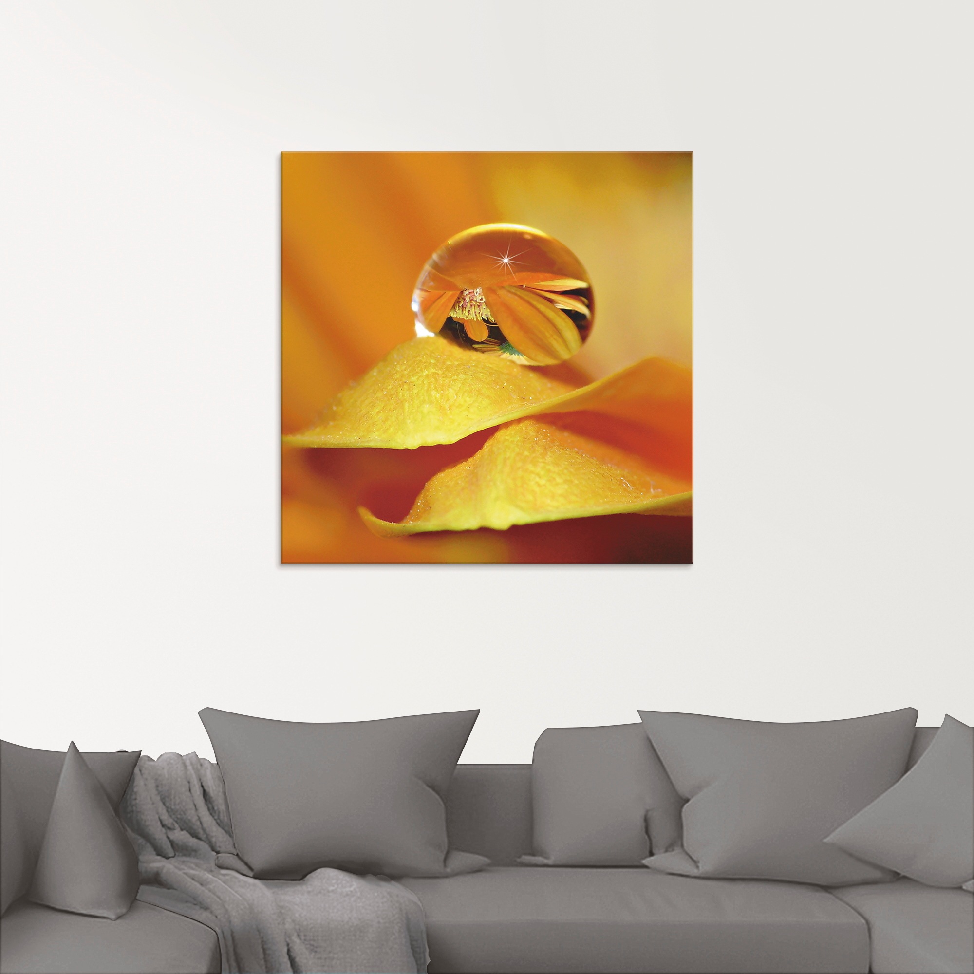 Artland Glasbild »Wassertropfen II« Blätter 1 Stk. tlg. in verschiedenen Gr günstig online kaufen