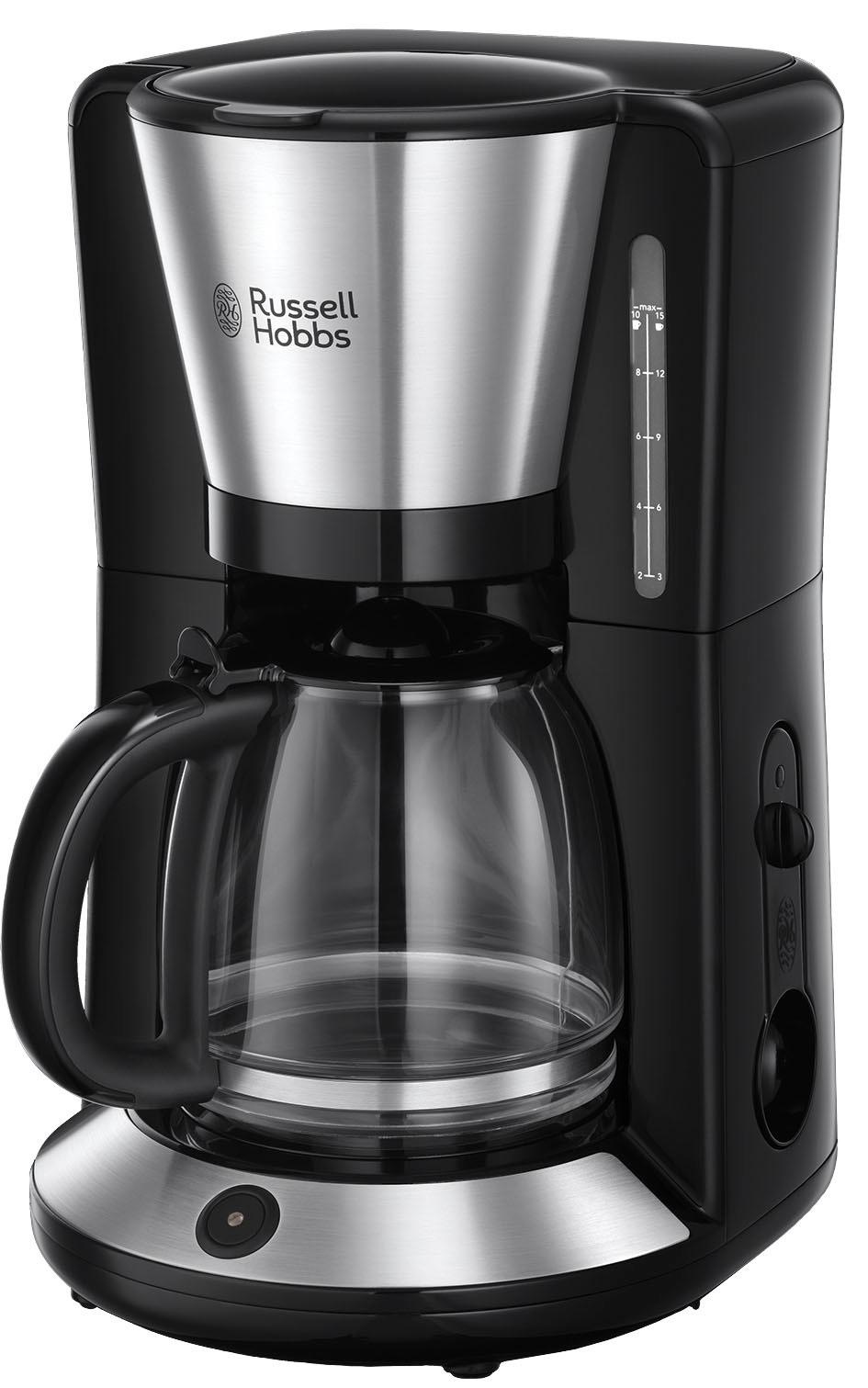 RUSSELL HOBBS gebürstet Filterkaffeemaschine Papierfilter, Glaskanne, Watt, 1x4, »Adventure kaufen auf mit Edelstahl Raten 24010-56«, 1100