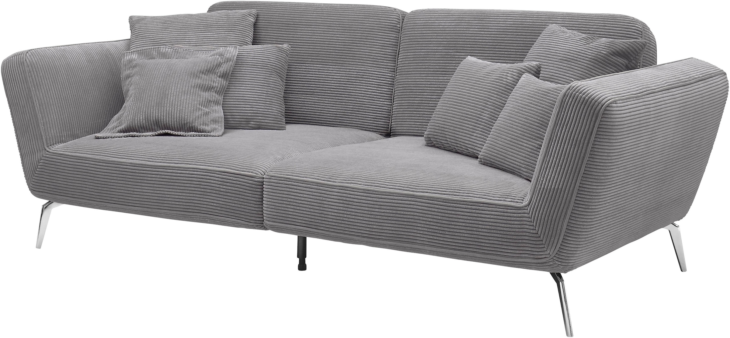 set one by Musterring Big-Sofa »SO 4500«, Füße chromfarben, wahlweise mit Kopfstütze, Breite 260cm, in Cord