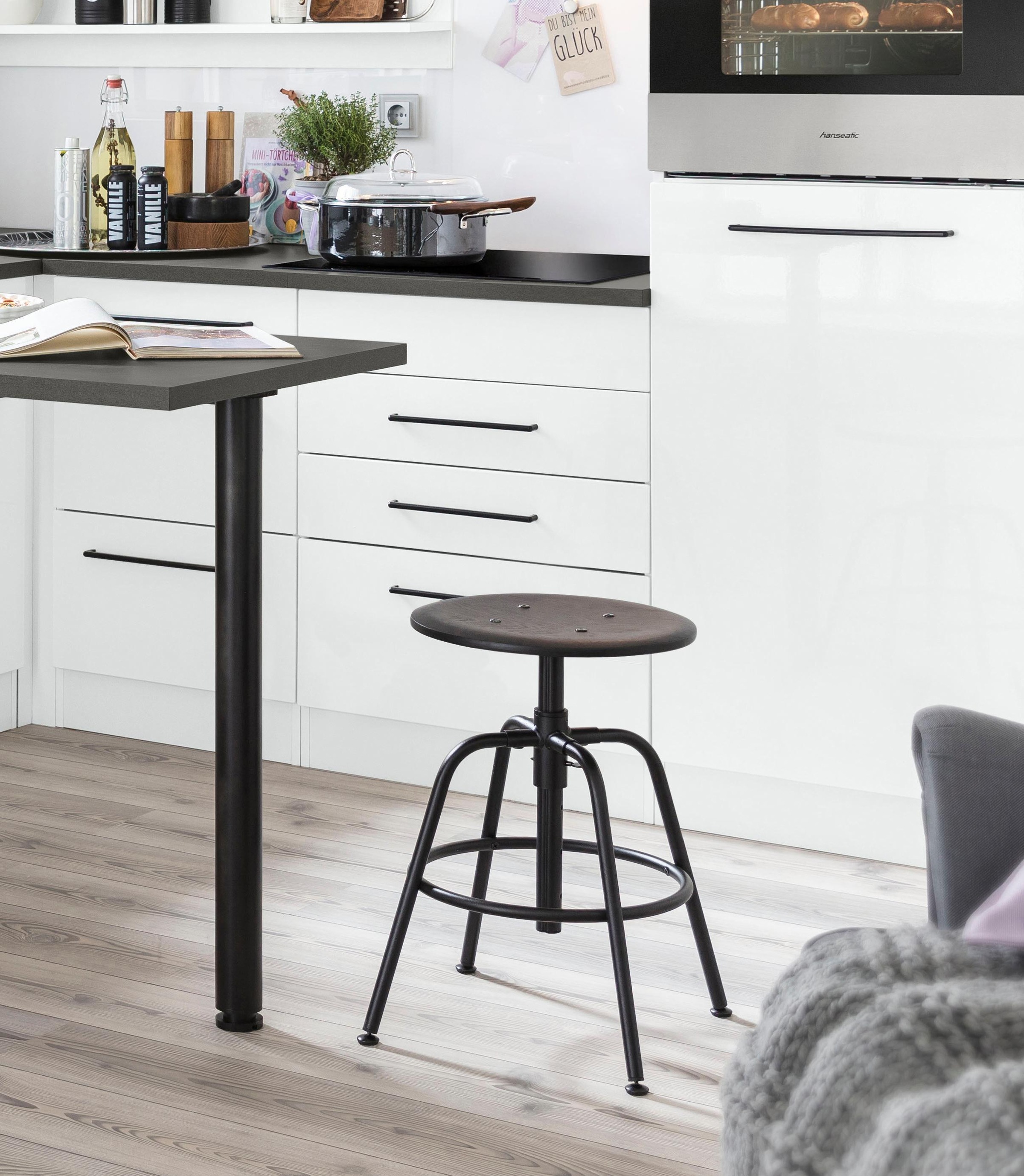 KOCHSTATION "KS-Tulsa" 60 cm breit, 2 Schubladen, 1 großer Auszug, schwarze günstig online kaufen