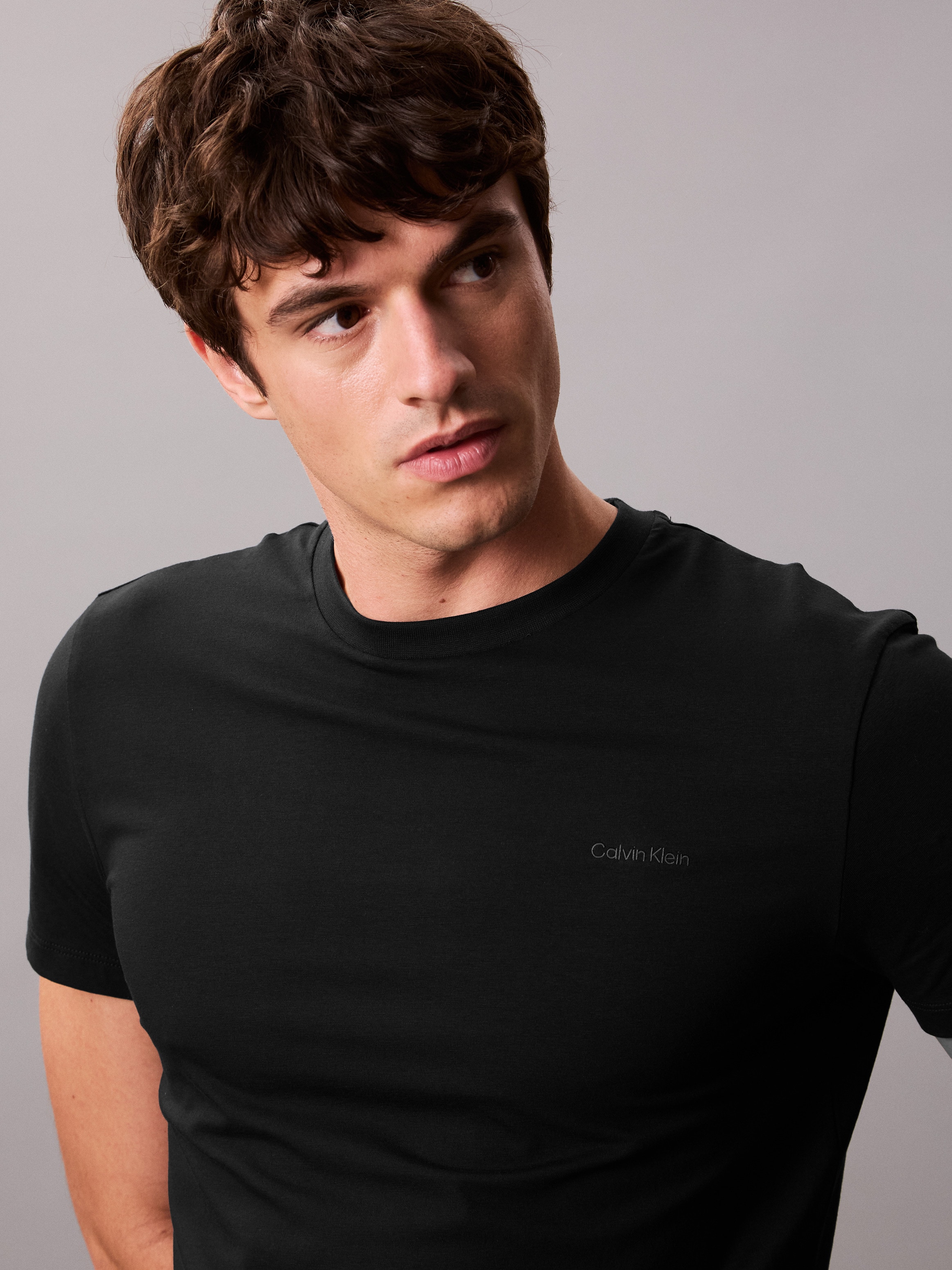 Calvin Klein T-Shirt »SS STRETCH COTTON SLIM TEE«, Mit Rundhalsausschnitt