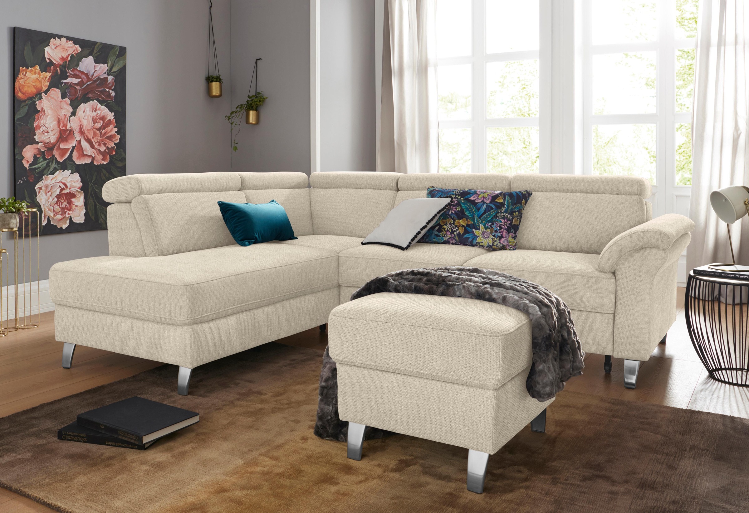 sit&more Ecksofa »Arngast L-Form« inklusive Kopfteilverstellung und Federke günstig online kaufen