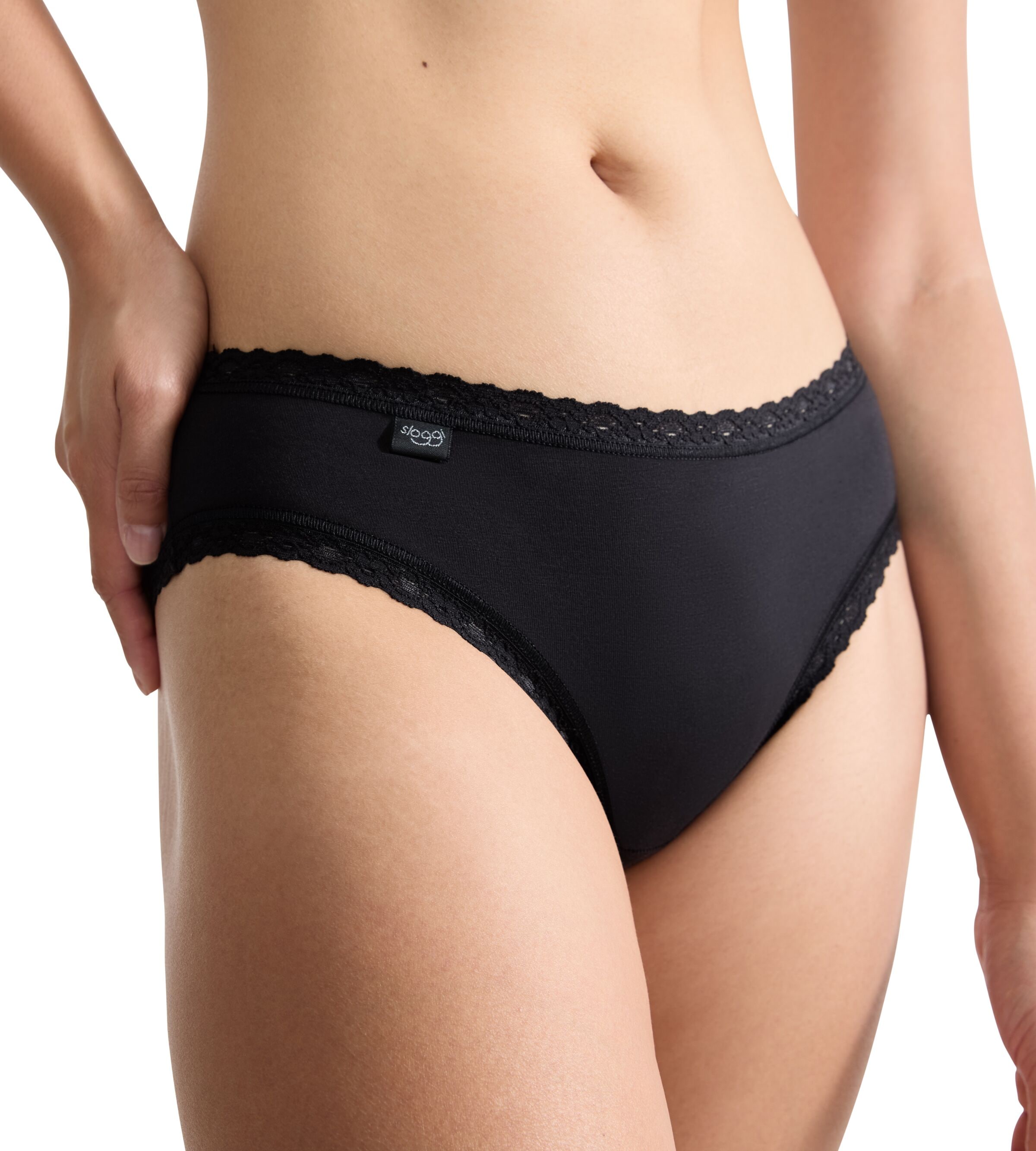 sloggi Slip »24/7 Cotton Lace Hipster C3P«, (3er Pack), mit zarter Spitze und hohem Baumwollanteil