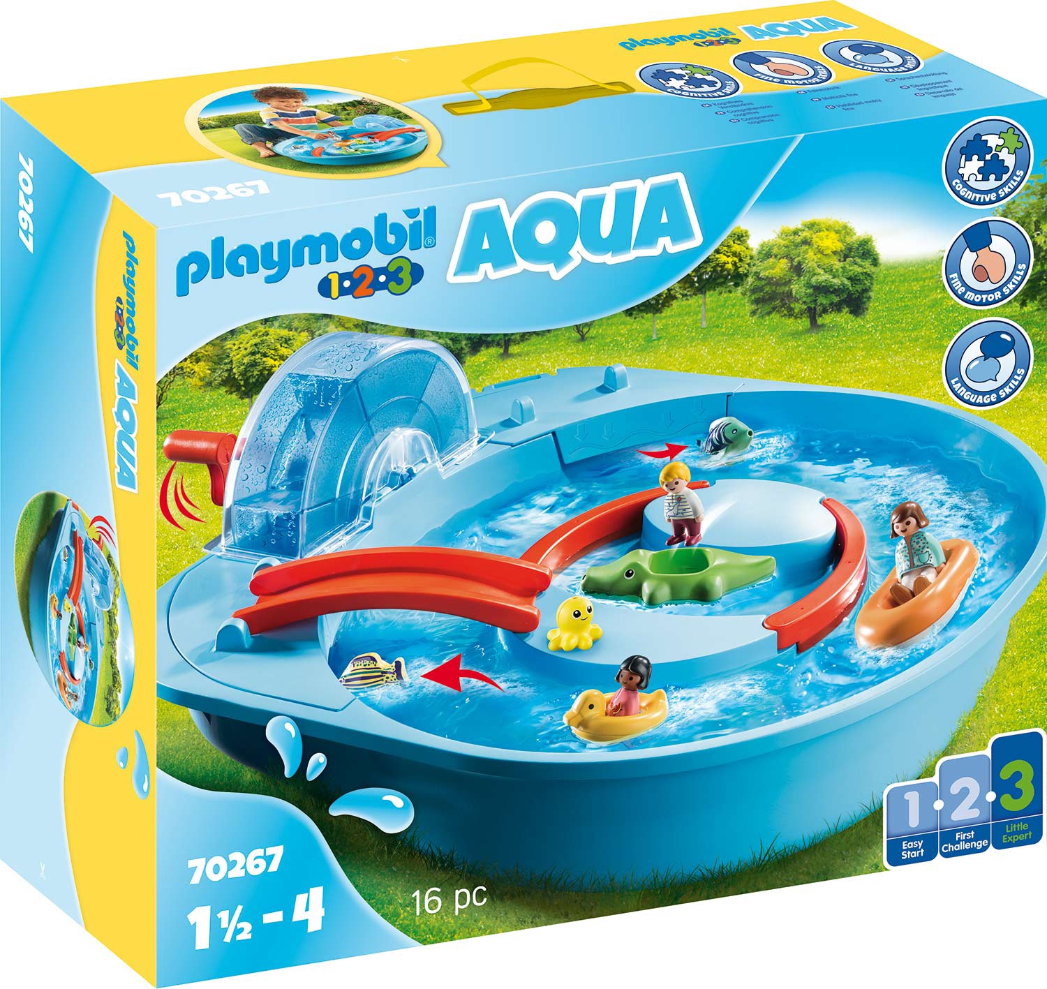 Playmobil® Konstruktions-Spielset »Fröhliche Wasserbahn (70267), Playmobil 123 - Aqua«, (16 St.), Made in Germany