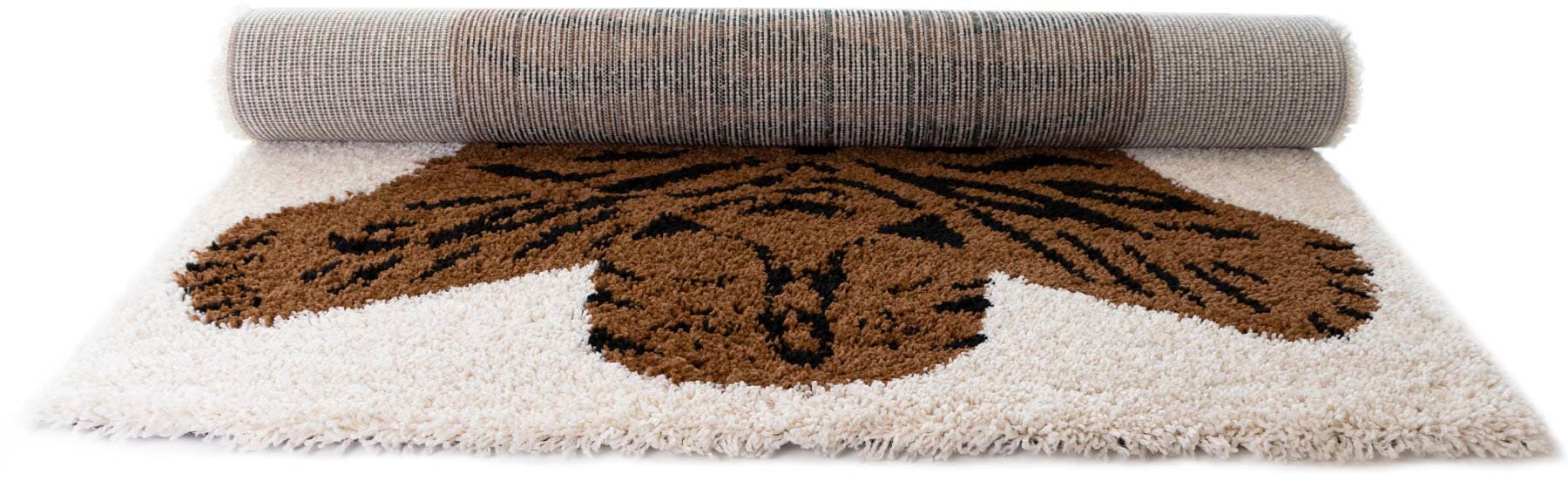 Primaflor-Ideen in Textil Kinderteppich »NOMAD - Tiger«, rechteckig, 35 mm Höhe, Hochflor, Motiv Tiger, weich & kuschelig, Kinderzimmer