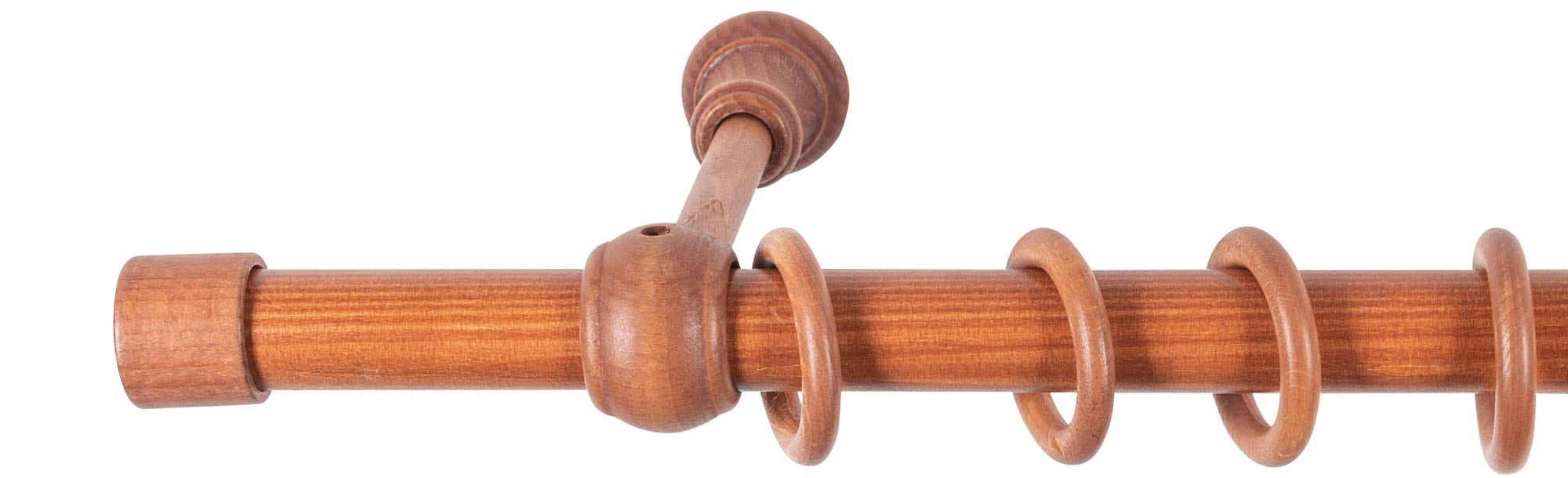 SN DECO GROUP Gardinenstange »Cafiro«, 1 läufig-läufig, Fixmaß, 28 mm, Holz, verschiedene Längen und Farben, Komplettset