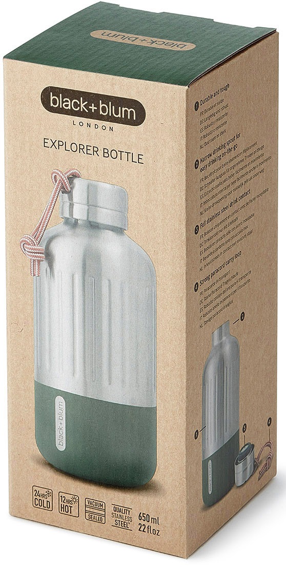 black+blum Isolierflasche »Explorer«, (1 tlg.), Edelstahl, 650 ml