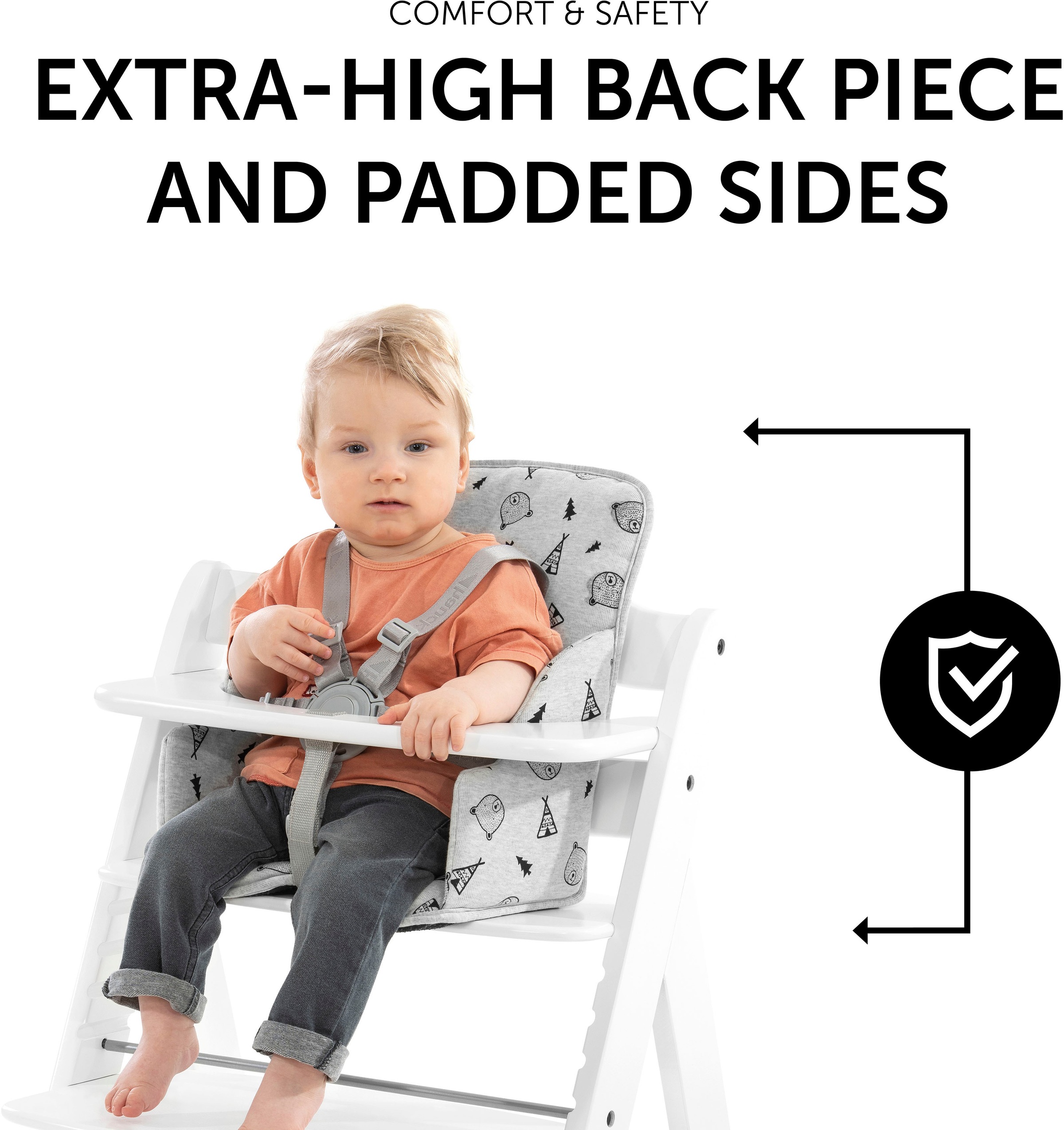 Hauck Sitzverkleinerer »Alpha Cosy Select, nordic grey«, für den ALPHA+ Holzhochstuhl