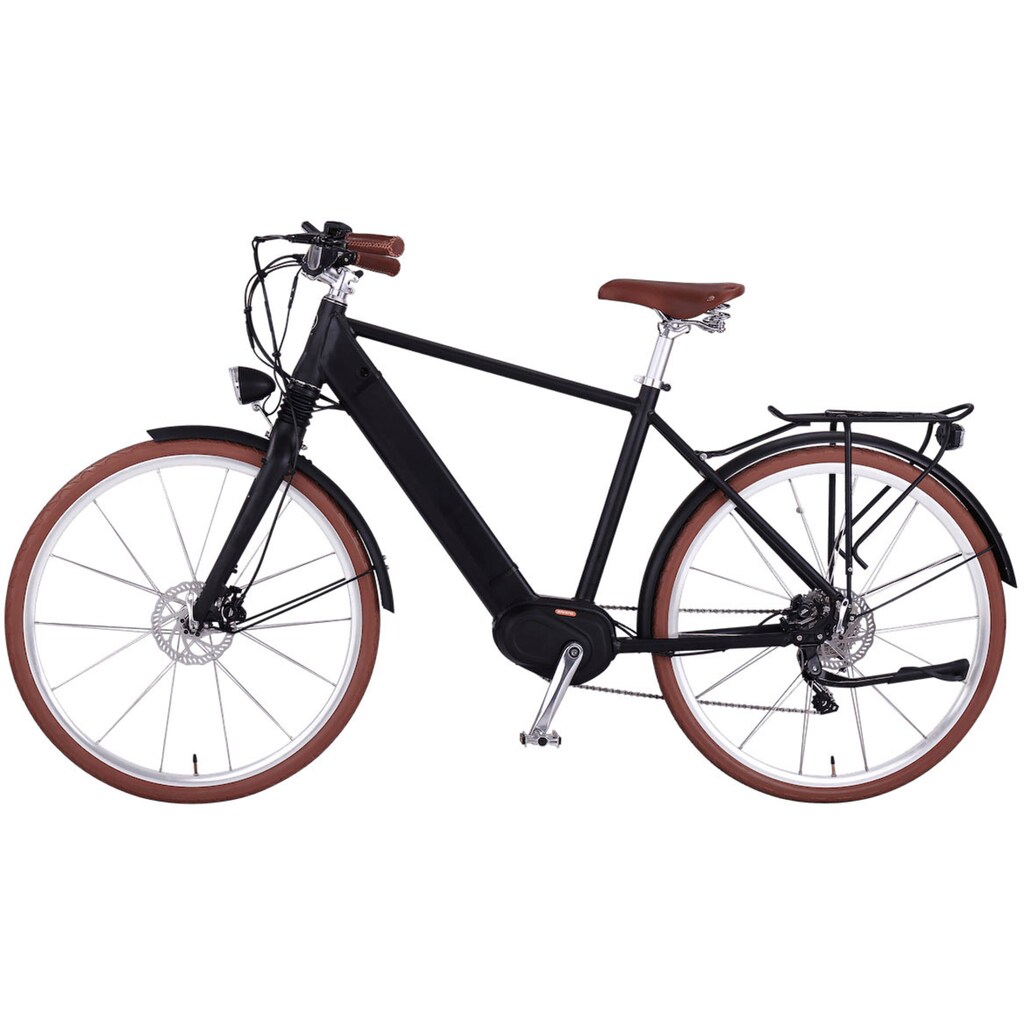 eGO Movement E-Bike »Classic 25 Cäsar Herren 54 cm Schwarz 28"«, 10 Gang, Shimano, Deore, Mittelmotor 250 W