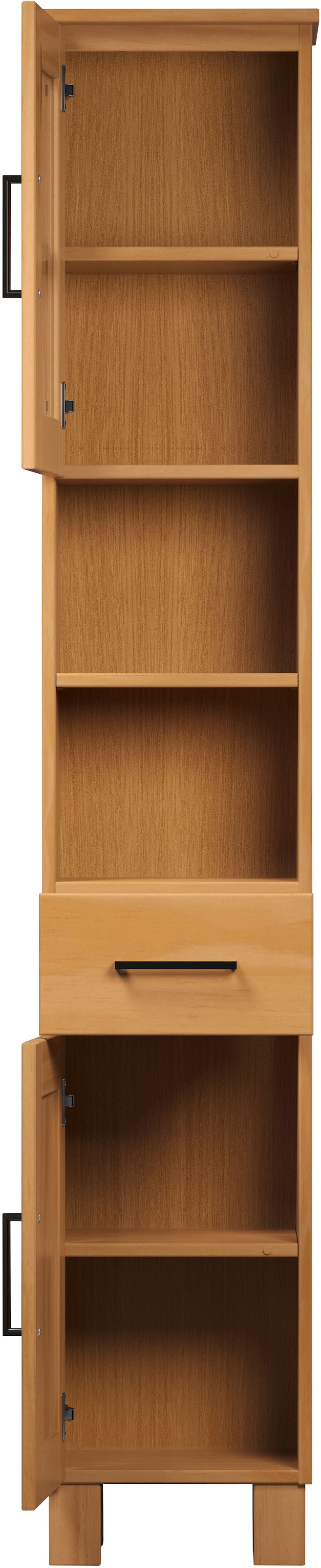 welltime Hochschrank »Ulea« 1 Stk. tlg. Badschrank aus Massivholz mit Schubkasten - Maße (B/T/H) 33/30/180 cm