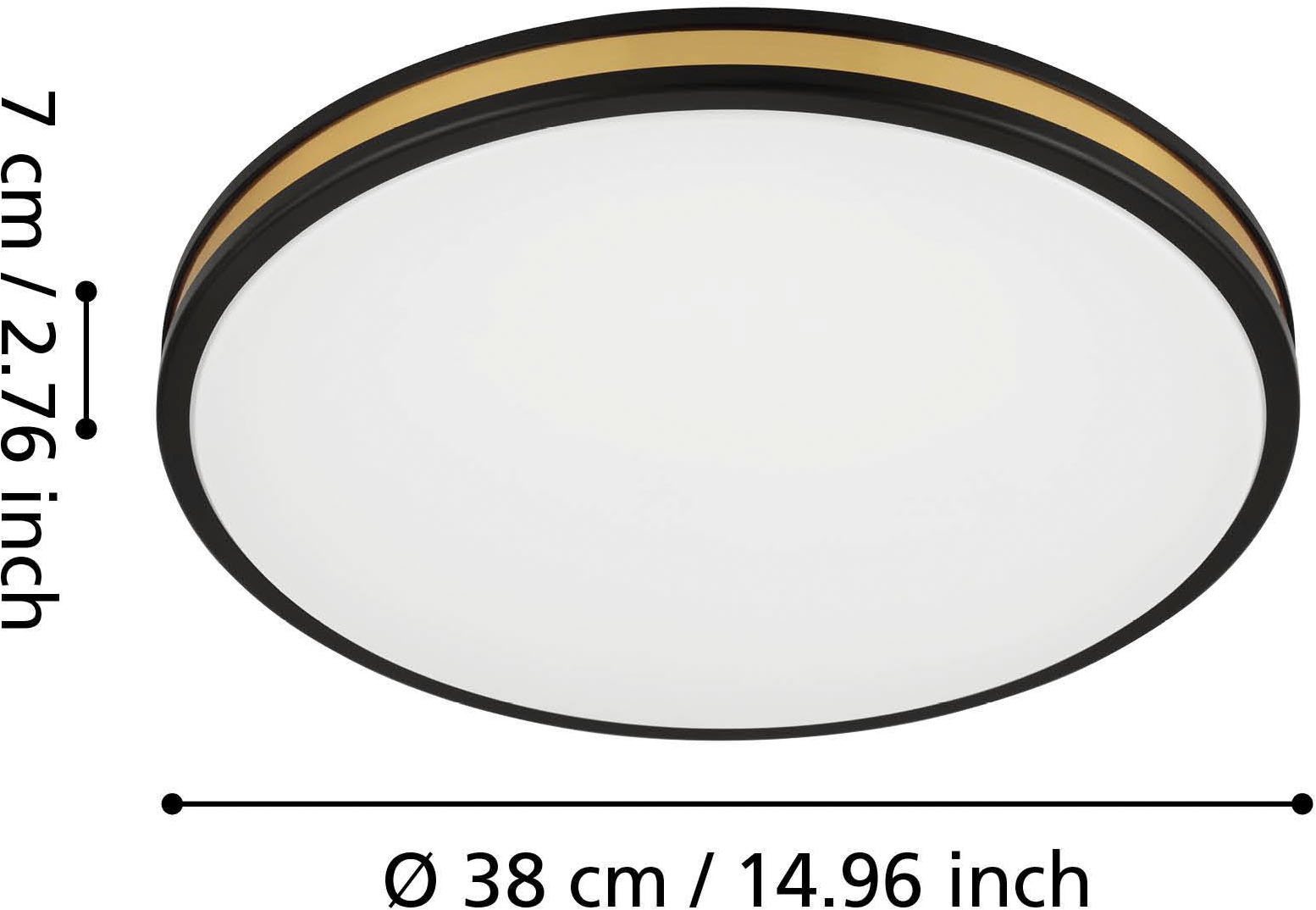 EGLO Deckenleuchte »Pescaito Deckenleuchte, Wohnzimmerlampe, Stahl und Kunststoff, Lampe« LED-Modul 1 Stk. Warmweiß Wandlampe, Deckenlampe Wohnzimmerlampe, Lampe, Ø 38 cm