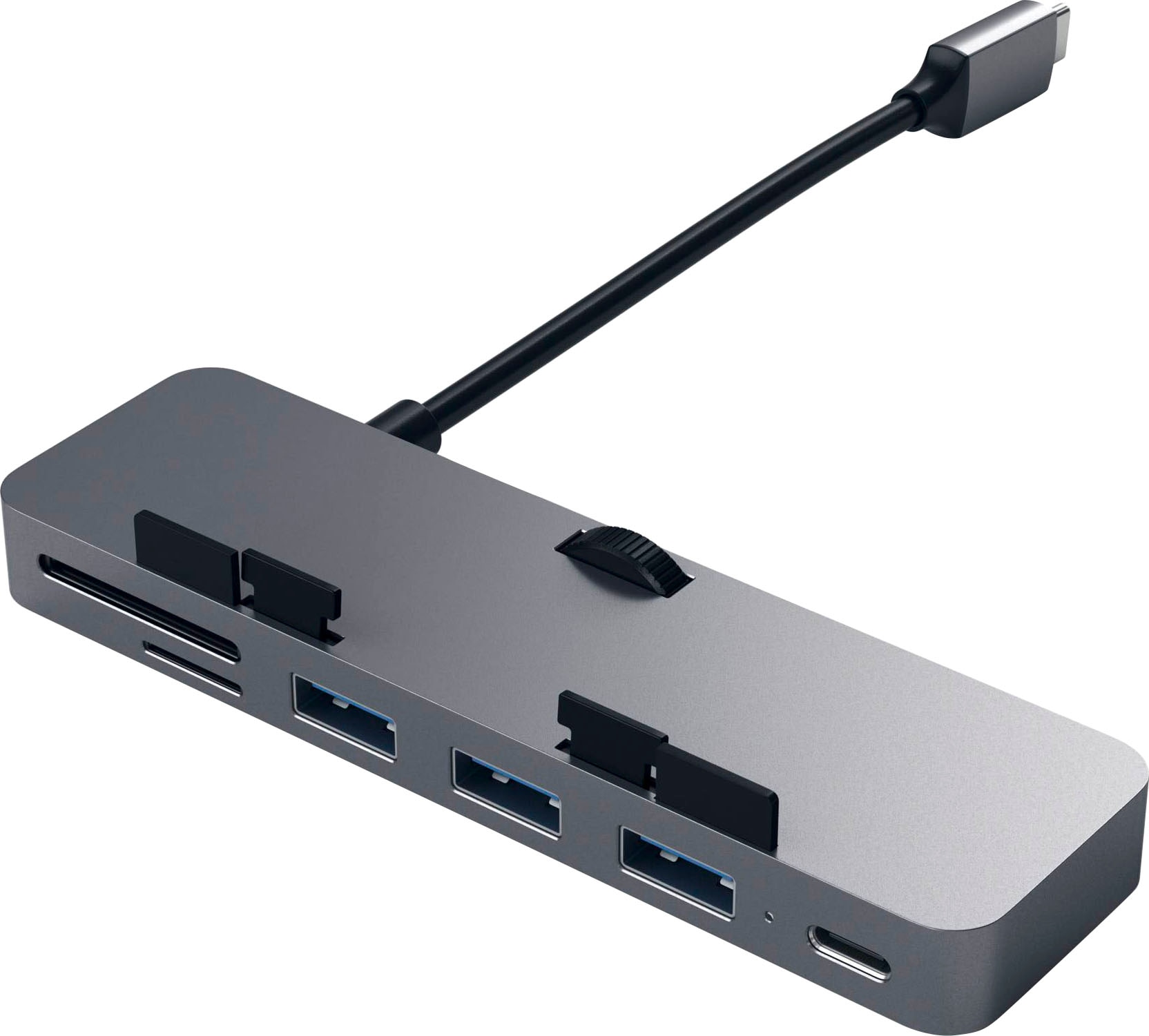 Satechi USB-Adapter »Type-C Clamp Hub Pro«, USB-C zu USB Typ A-USB Typ C-Thunderbolt-MicroSD-Card-SD-Card