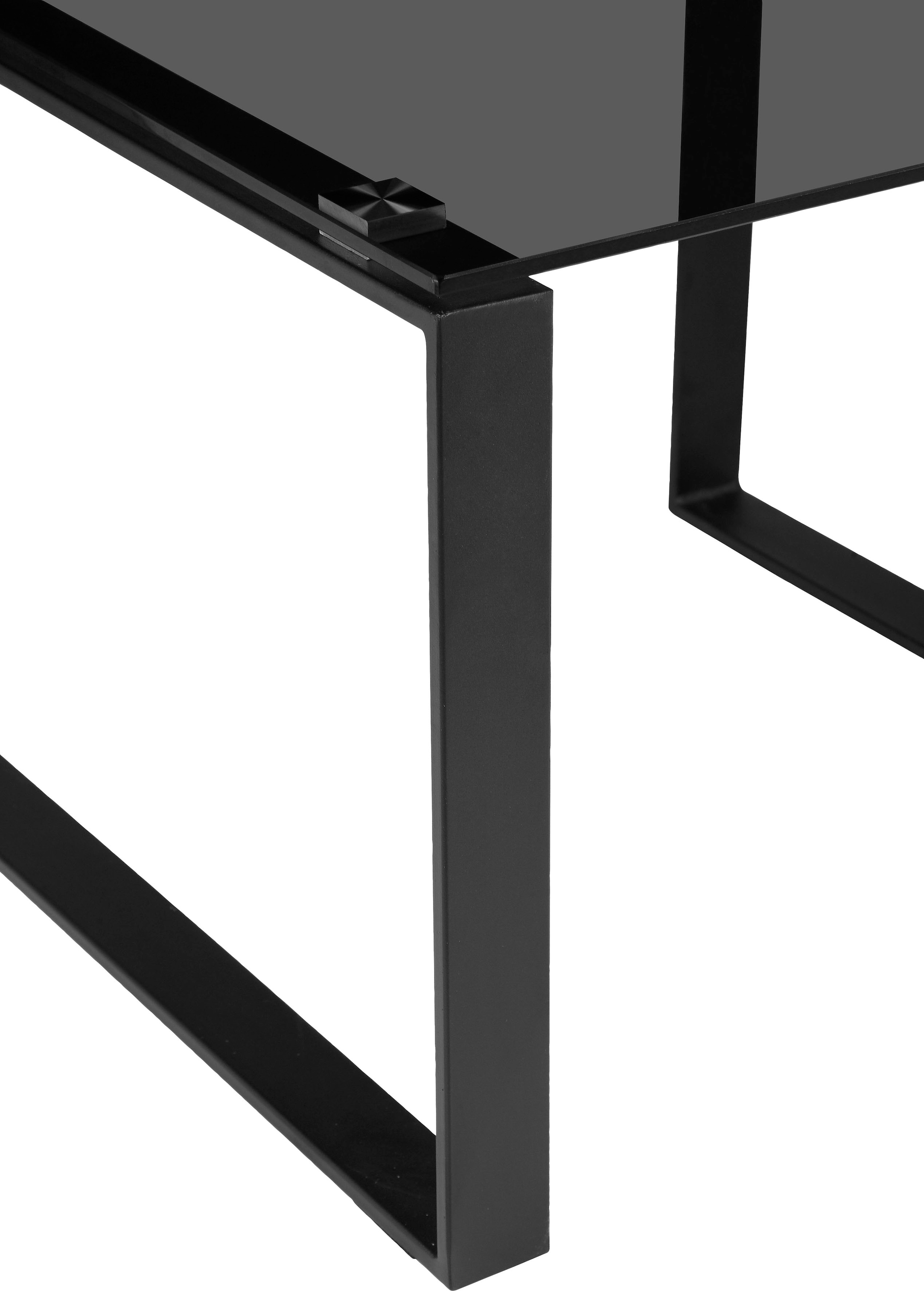 cm, »Simsbury«, Tischplatte Höhe Gestell Beistelltisch Metall, 45 kaufen 0,8 cm aus gehärtetem Style of Places Glas auf aus Rechnung