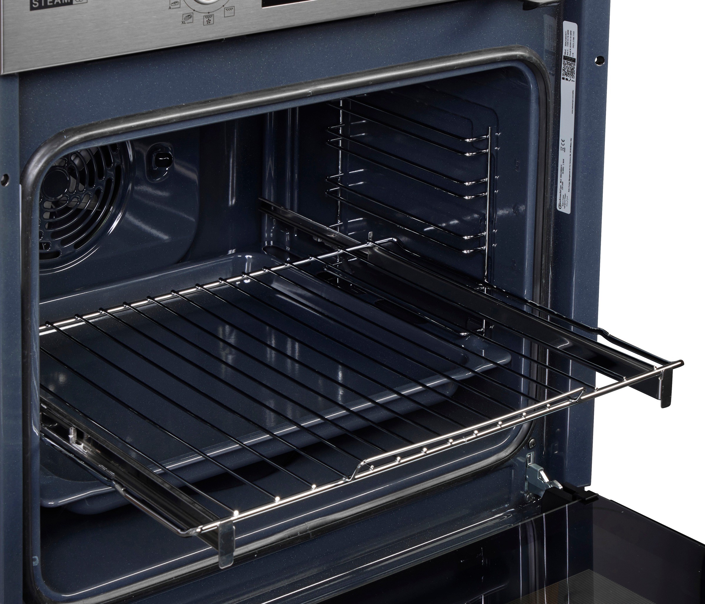 BAUKNECHT Backofen-Set »BAKO 780 Steam IND IN« mit 1-fach-Teleskopauszug Set, 2 Stk. tlg. GentleSteam - für ein saftiges Inneres und ein knuspriges Äußeres