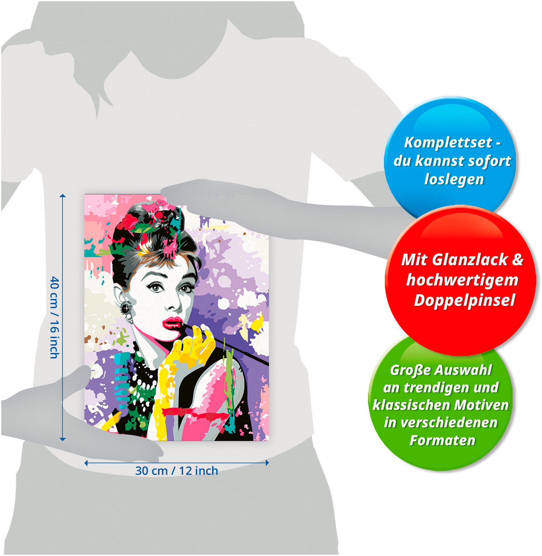 Ravensburger Malen nach Zahlen »CreArt, Audrey Hepburn« für Erwachsene; Made in Europe