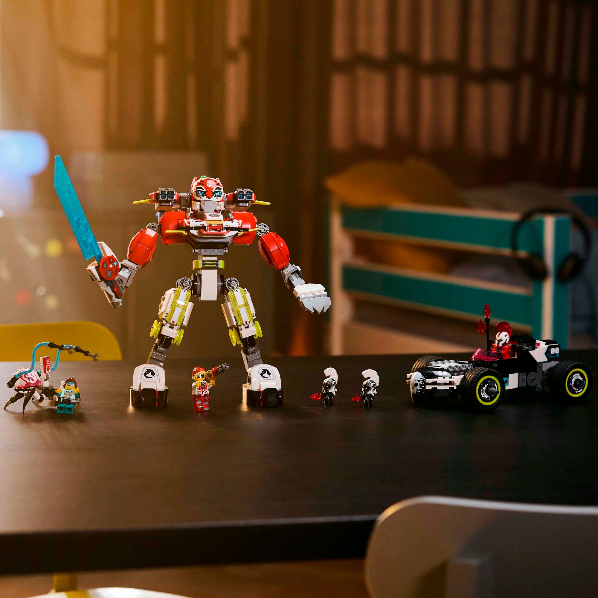 LEGO® Konstruktionsspielsteine »Coopers Tiger-Mech und Zero's Hot Rod Auto (71497), LEGO DREAMZzz«, (1006 St.), Made in Europe