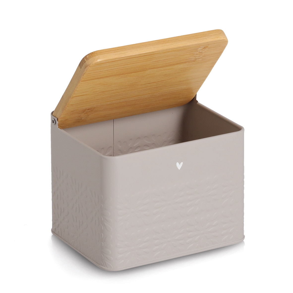 Zeller Present Vorratsdose »Dosen mit Bambusdeckel, 3tlg., "Heart"« 9,5x9,5x13,5 (950 ml), 14x11x11,2 (1200 ml), 18x15,7x14,5 (3000 ml) cm