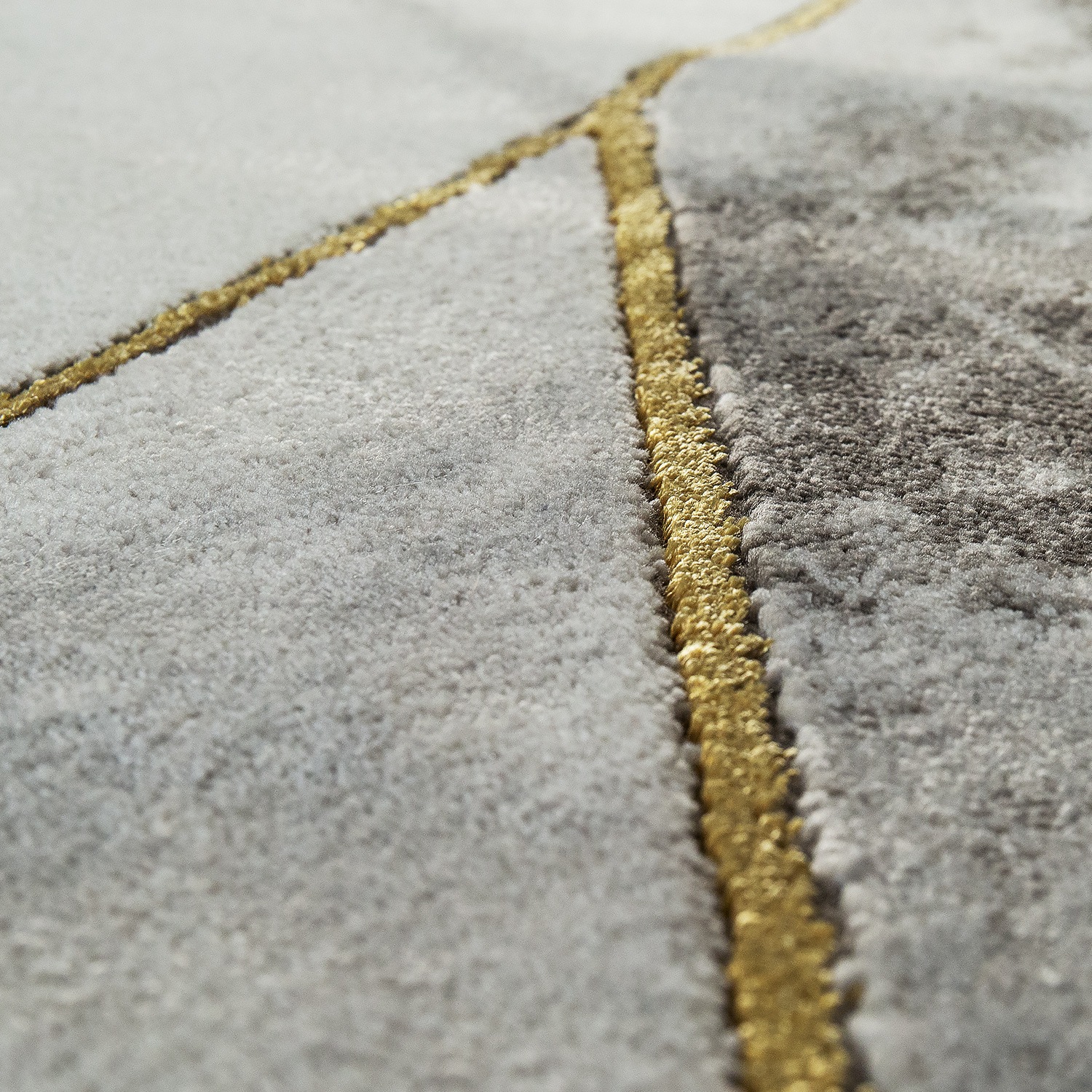 Paco Home Teppich »Kraft 525«, rund, 15 mm Höhe, Kurzflor, Marmor-Design mit Bordüre, mit gold-/silberfarbenen Akzenten